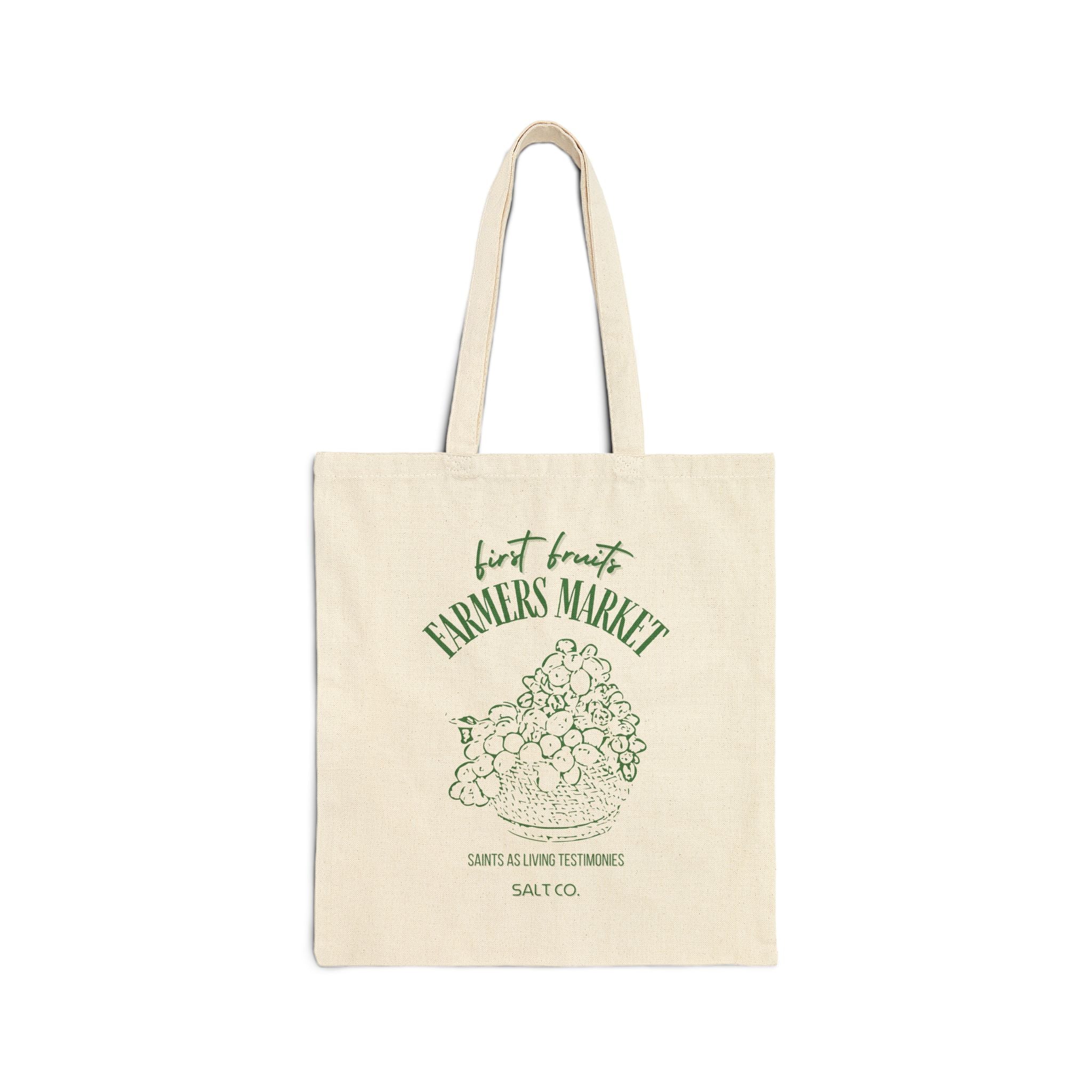 Farmers Market Cotton Tote Bag – 'Local Fruits' Eco Grocery Shopper