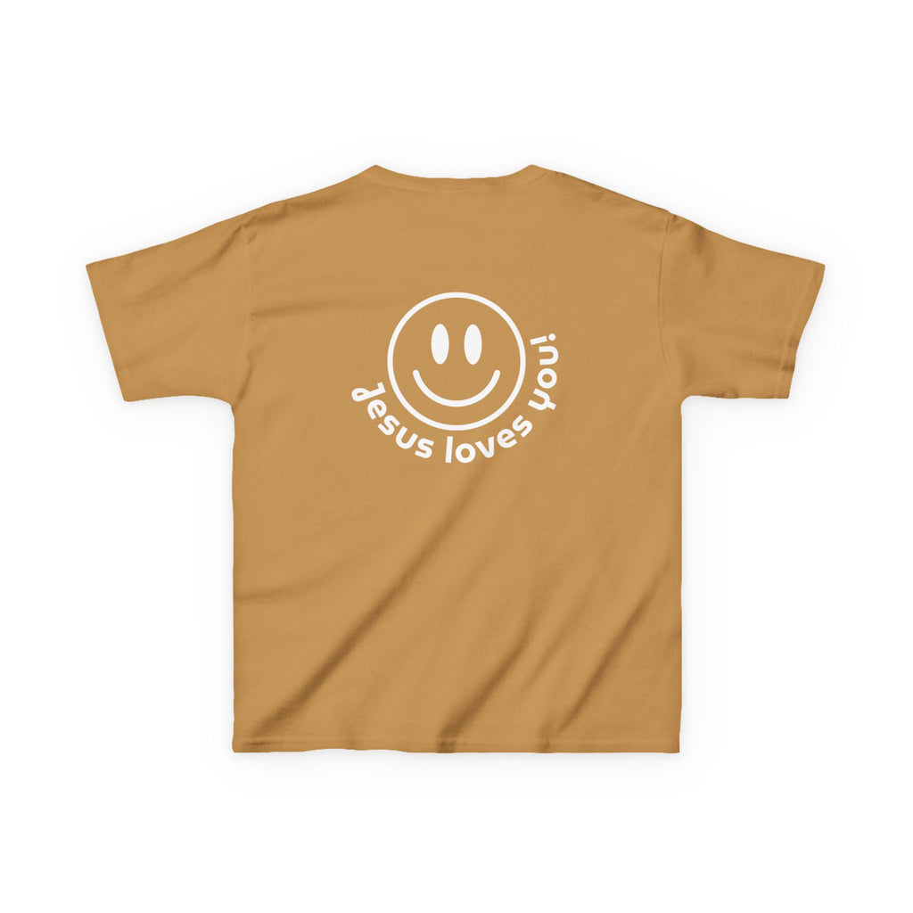 Kids T‑Shirt — "Jesus Loves You" Smiley Tee (Salt Co.)