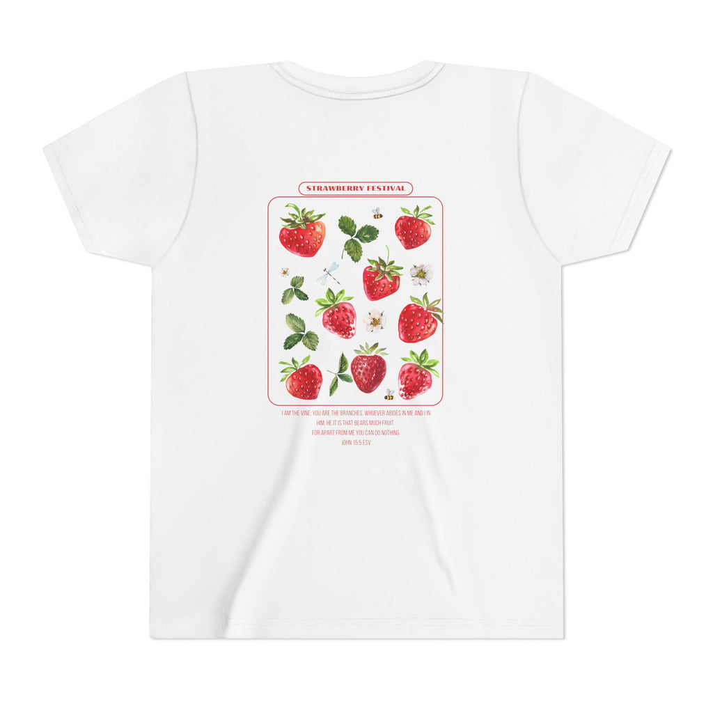 Youth Strawberry Graphic Tee — "SALT CO" Back Print