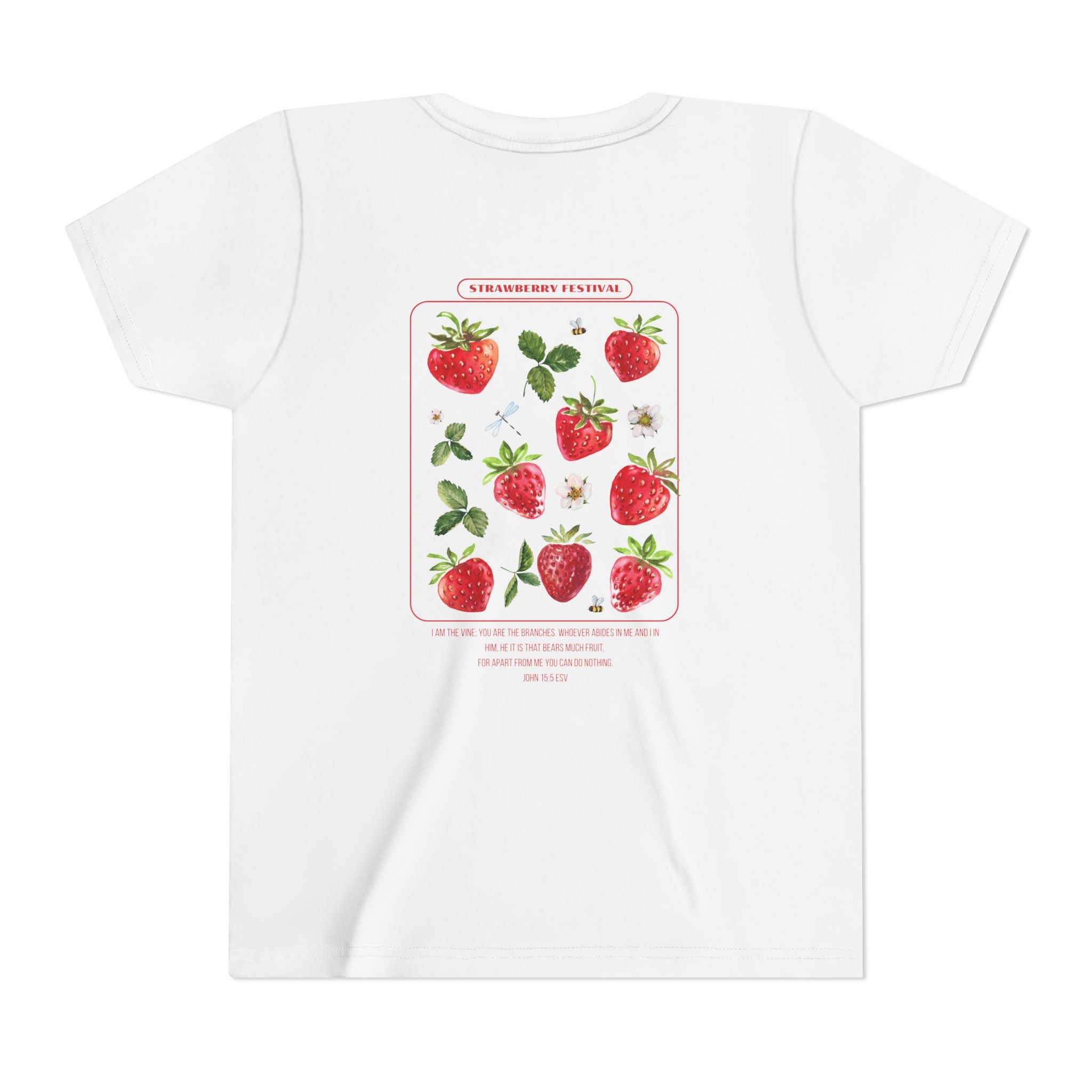 Youth Strawberry Graphic Tee — "SALT CO" Back Print