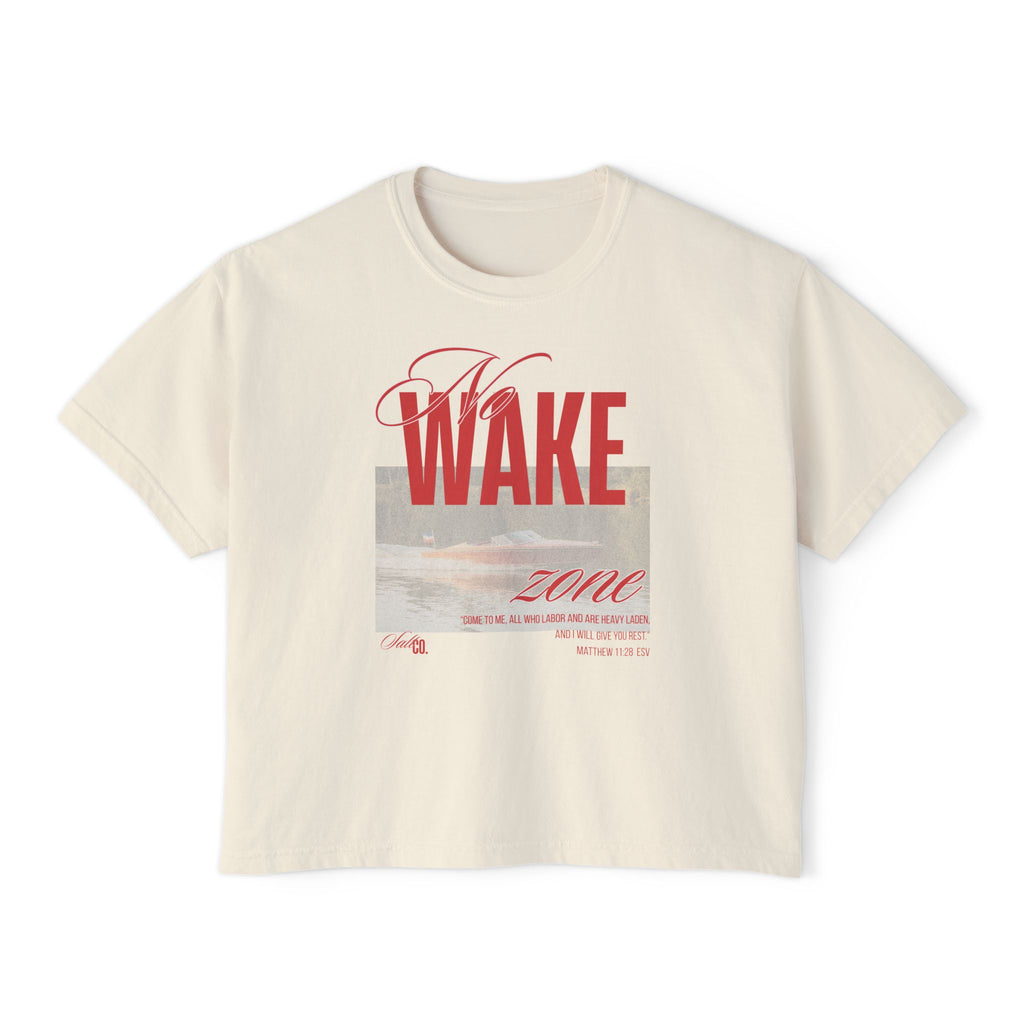 Wake Zone Women's Boxy Tee — Vintage Surf Graphic T-Shirt