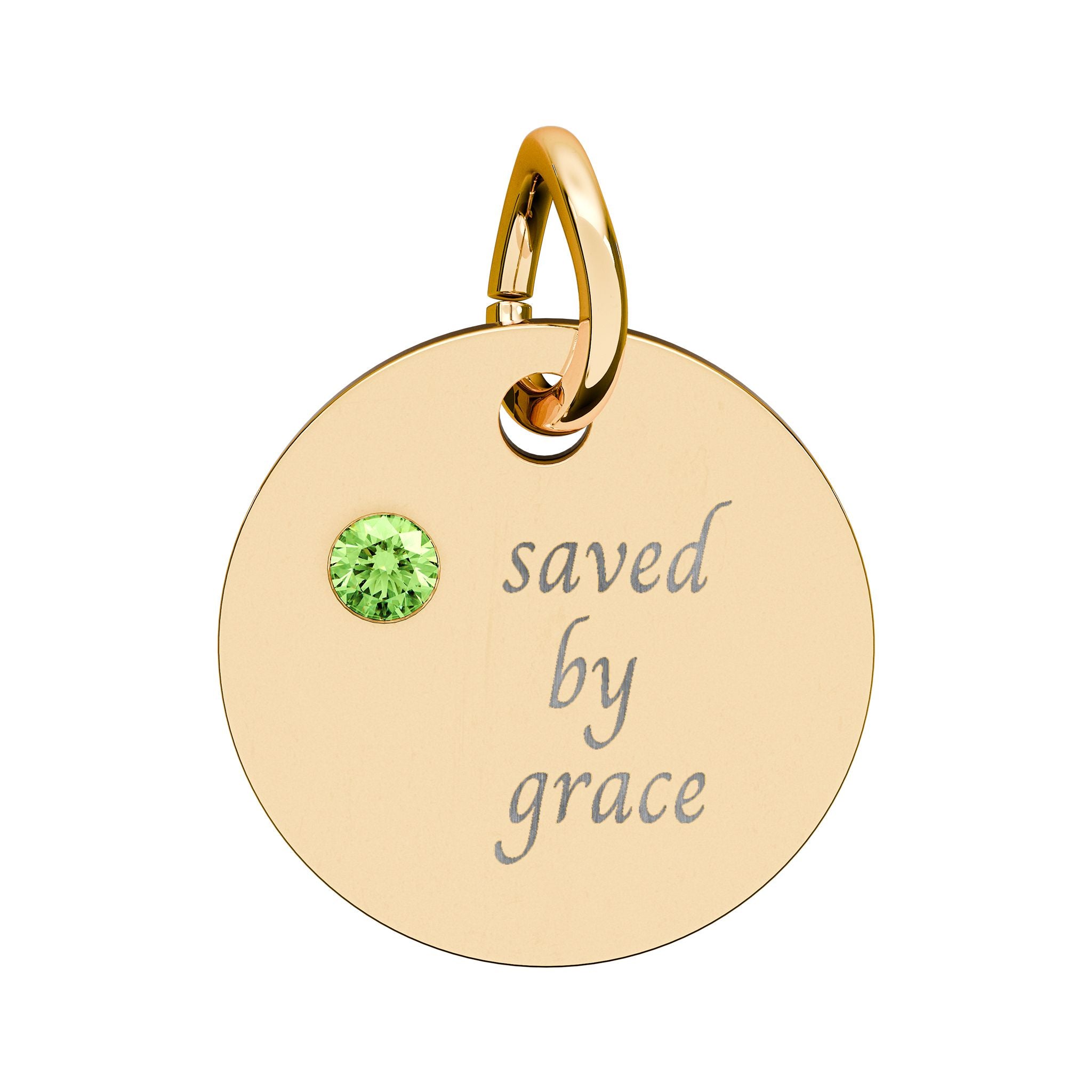 Birthstone — "saved by grace" Pendant