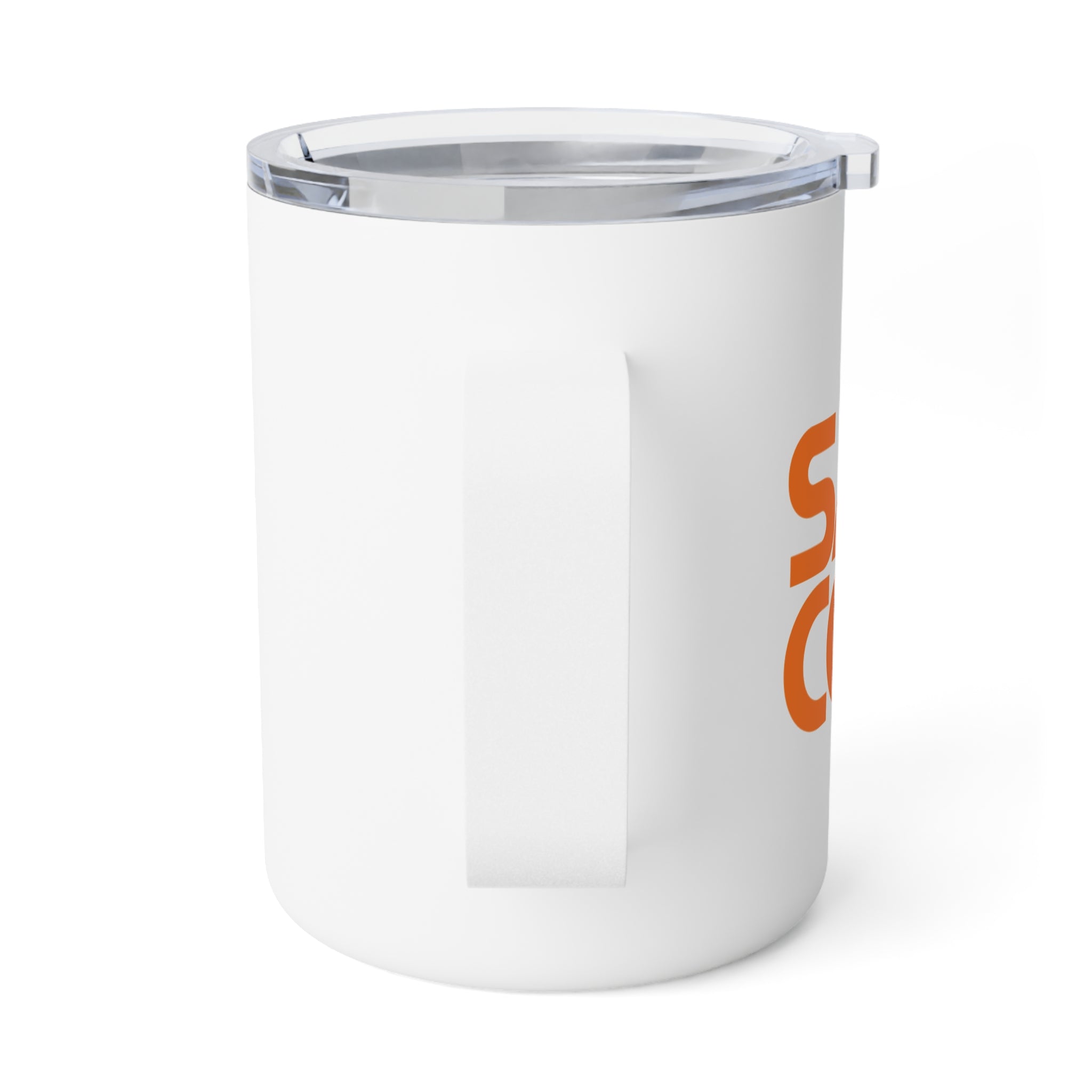 10oz Insulated Coffee Mug — Bold Orange 'SALT' Typography Travel Mug
