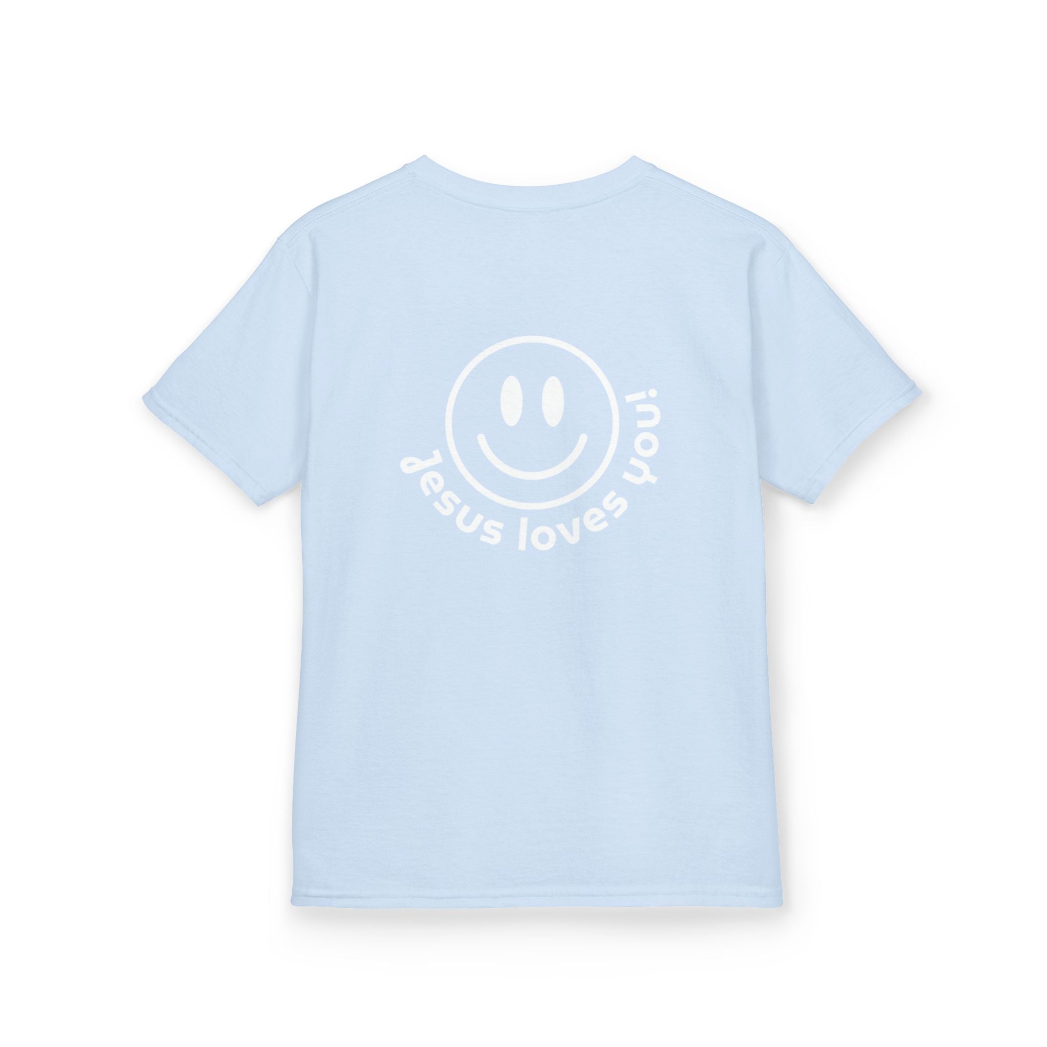 Kids T‑Shirt — "Jesus Loves You" Smiley Tee (Salt Co.)