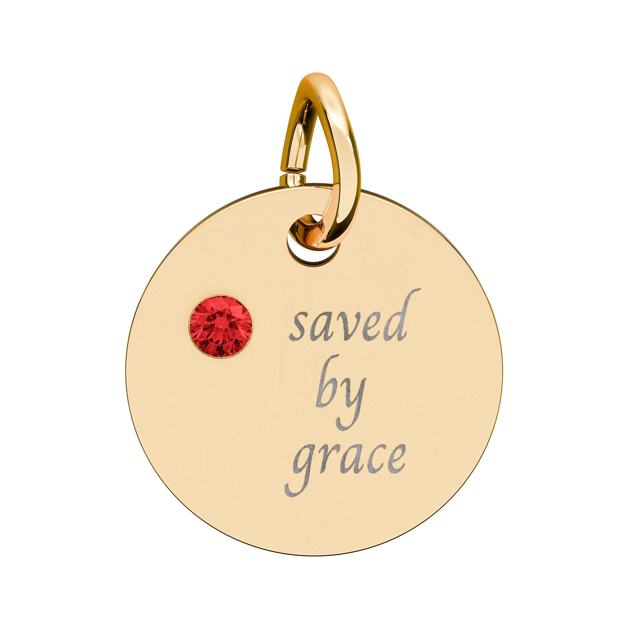 Birthstone — "saved by grace" Pendant