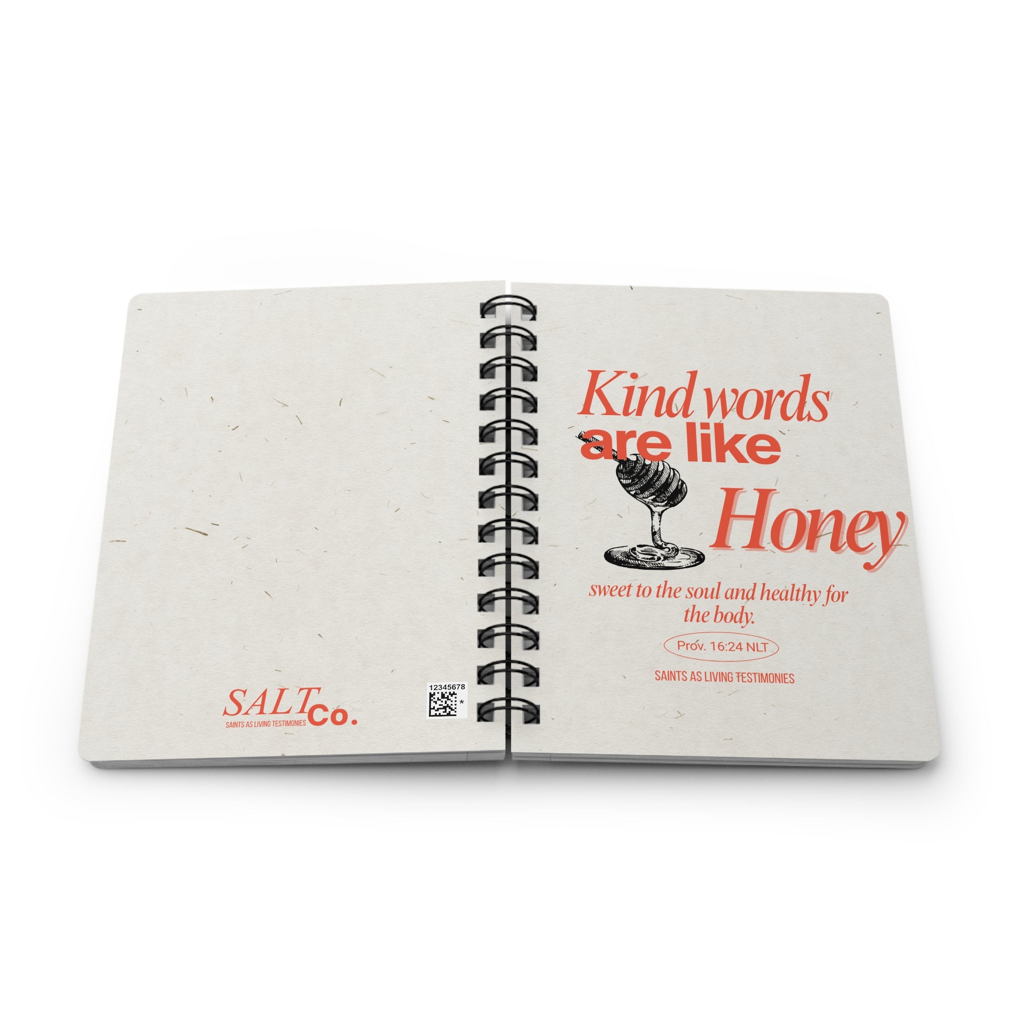 Kind Words Are Like Honey Spiral Journal – Inspirational Christian Notebook