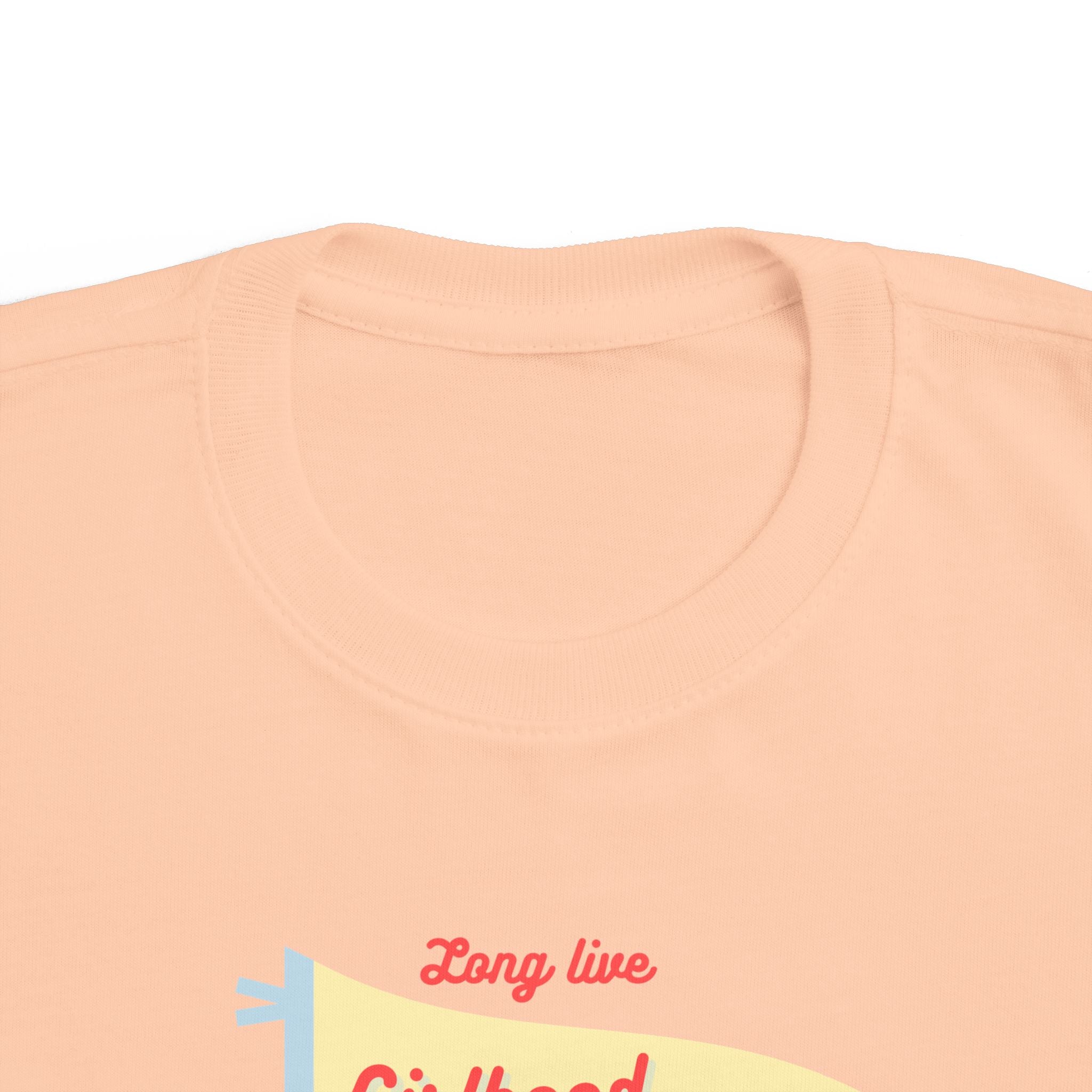 Toddler Tee "Girlhood" Pennant — Cute Retro Kids Shirt