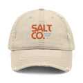 Distressed Embroidered Dad Hat — "SALT CO." Vintage Casual Cap