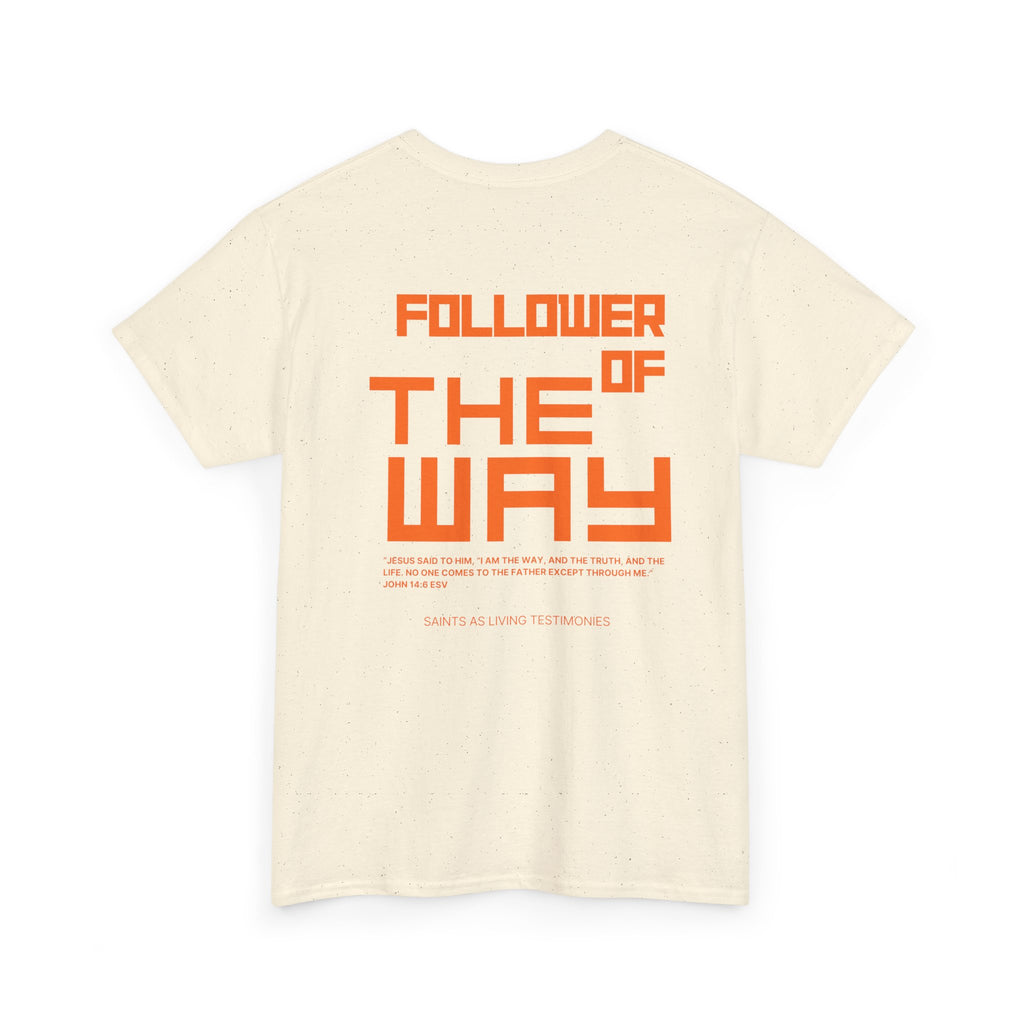 Follower of the Way T‑Shirt — Bold Orange Graphic Tee