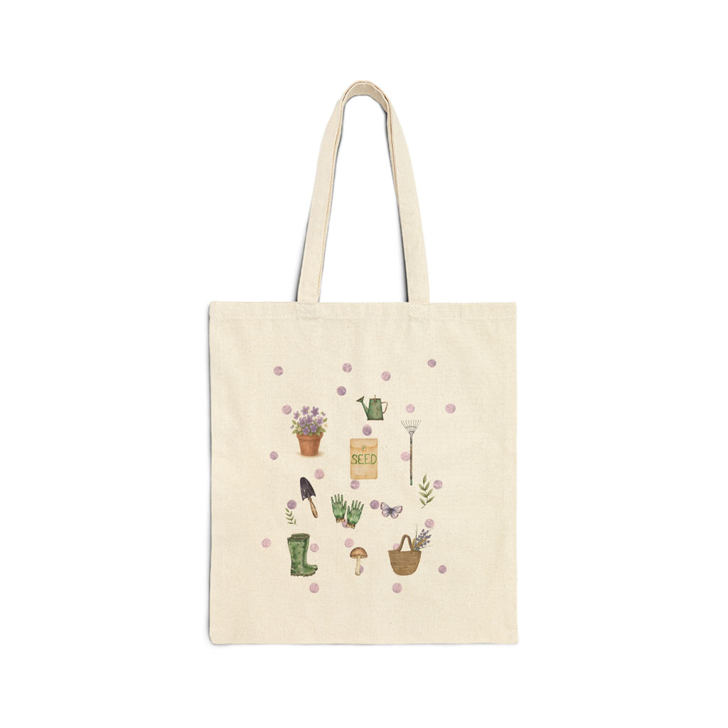 Tote Bag — 'Bloom & Rejoice' Floral Gardening Canvas Tote