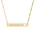 Jesus Saves Cutout Cross Bar Necklace