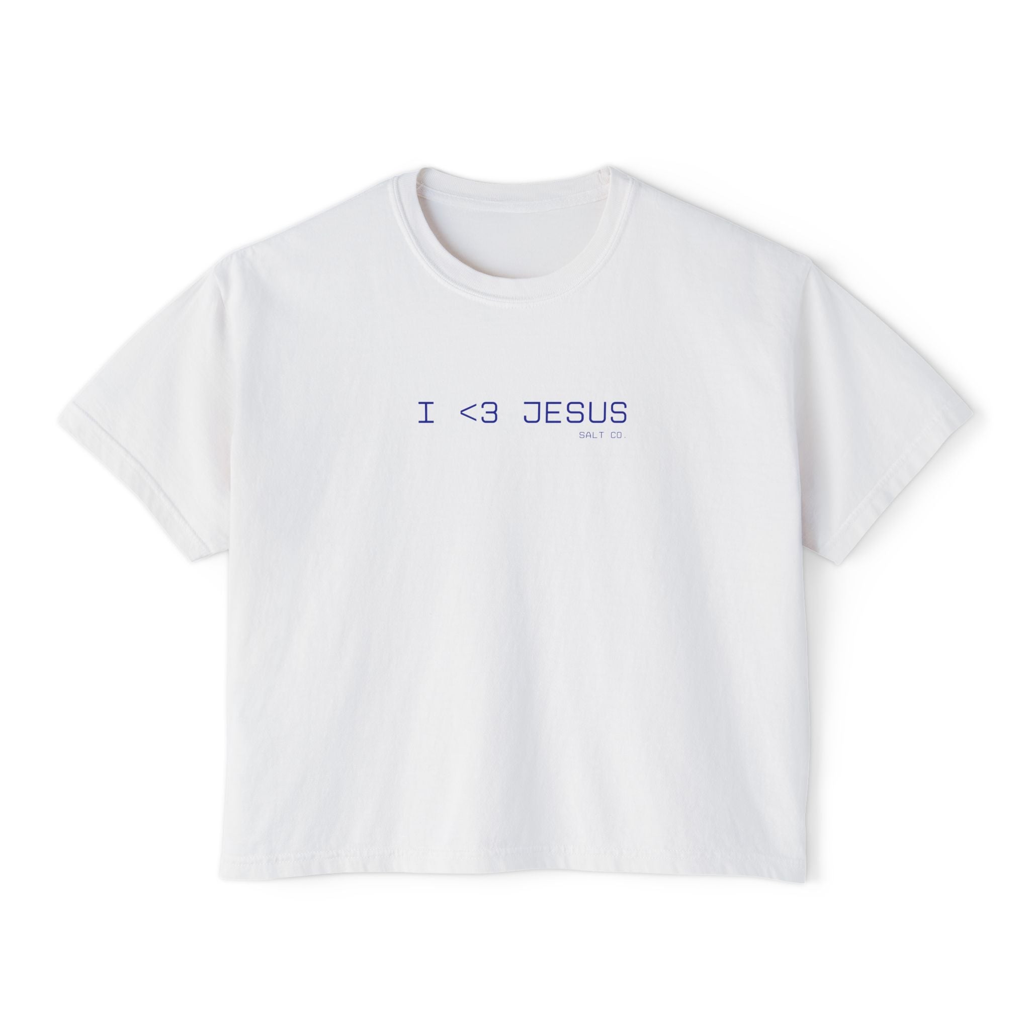 I <3 Jesus Women's Boxy Tee — Minimal Christian Faith Graphic Shirt