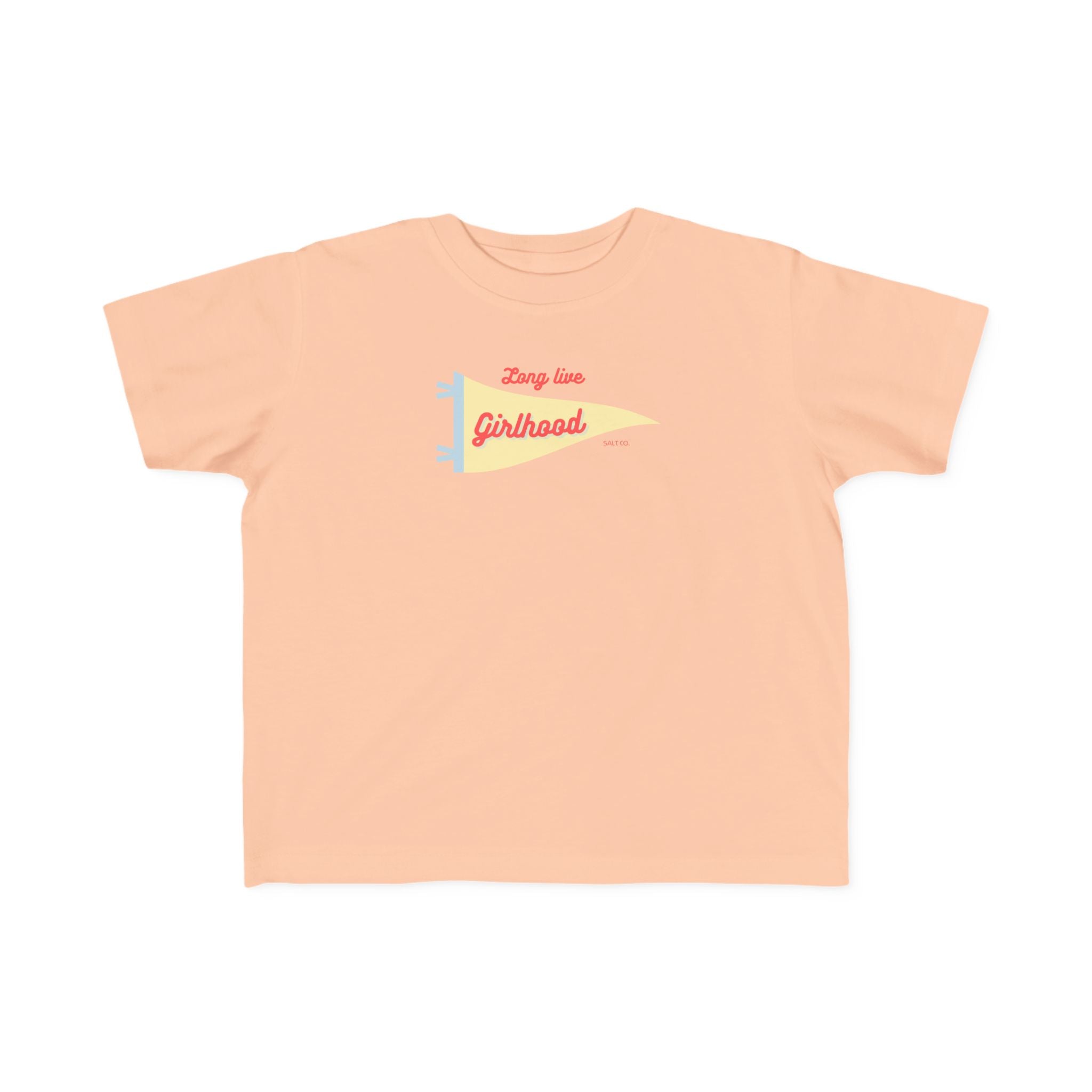 Toddler Tee "Girlhood" Pennant — Cute Retro Kids Shirt