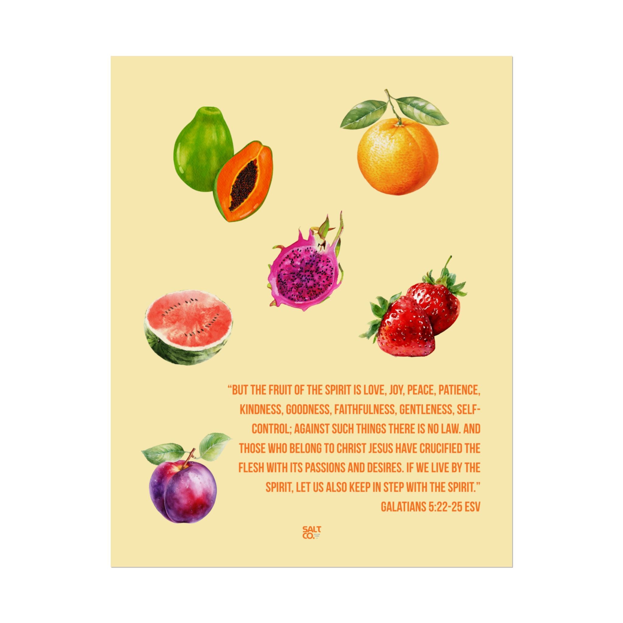 Fruit of the Spirit Poster — Galatians 5:22-23 Inspirational Wall Art