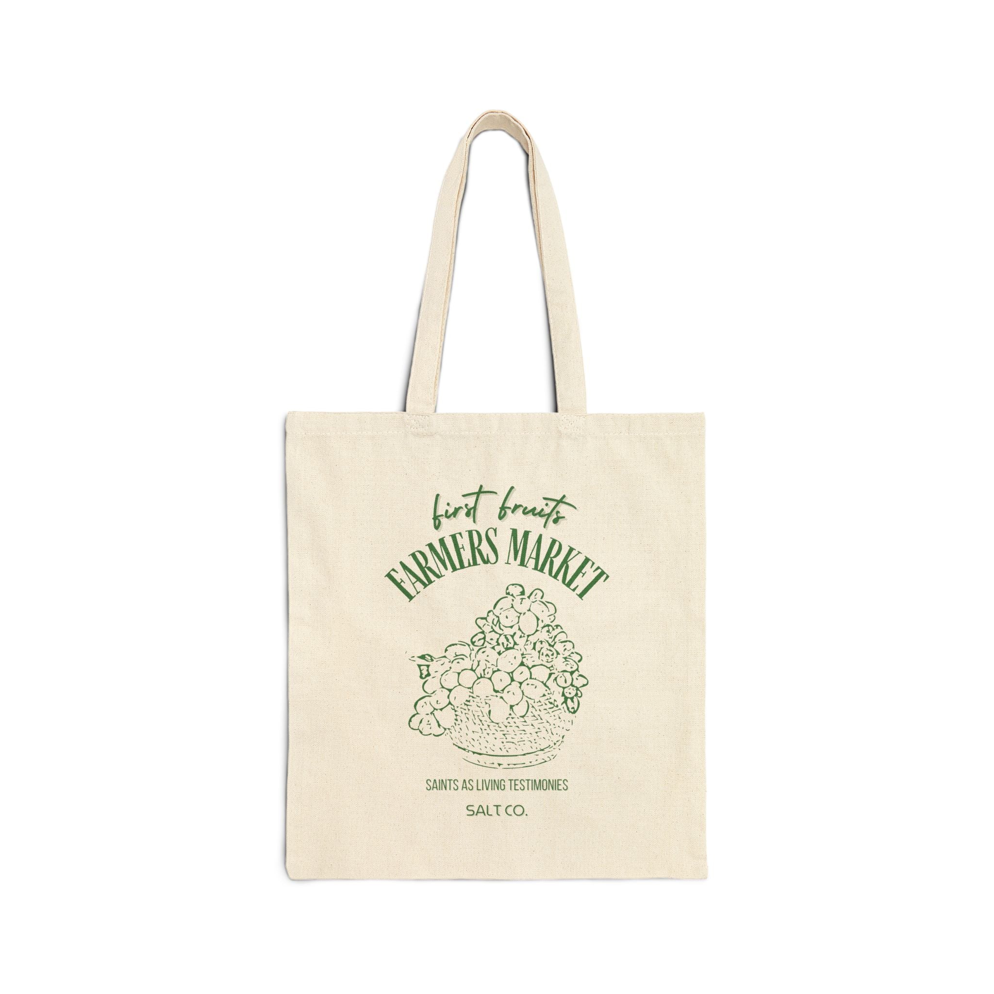 Farmers Market Cotton Tote Bag – 'Local Fruits' Eco Grocery Shopper