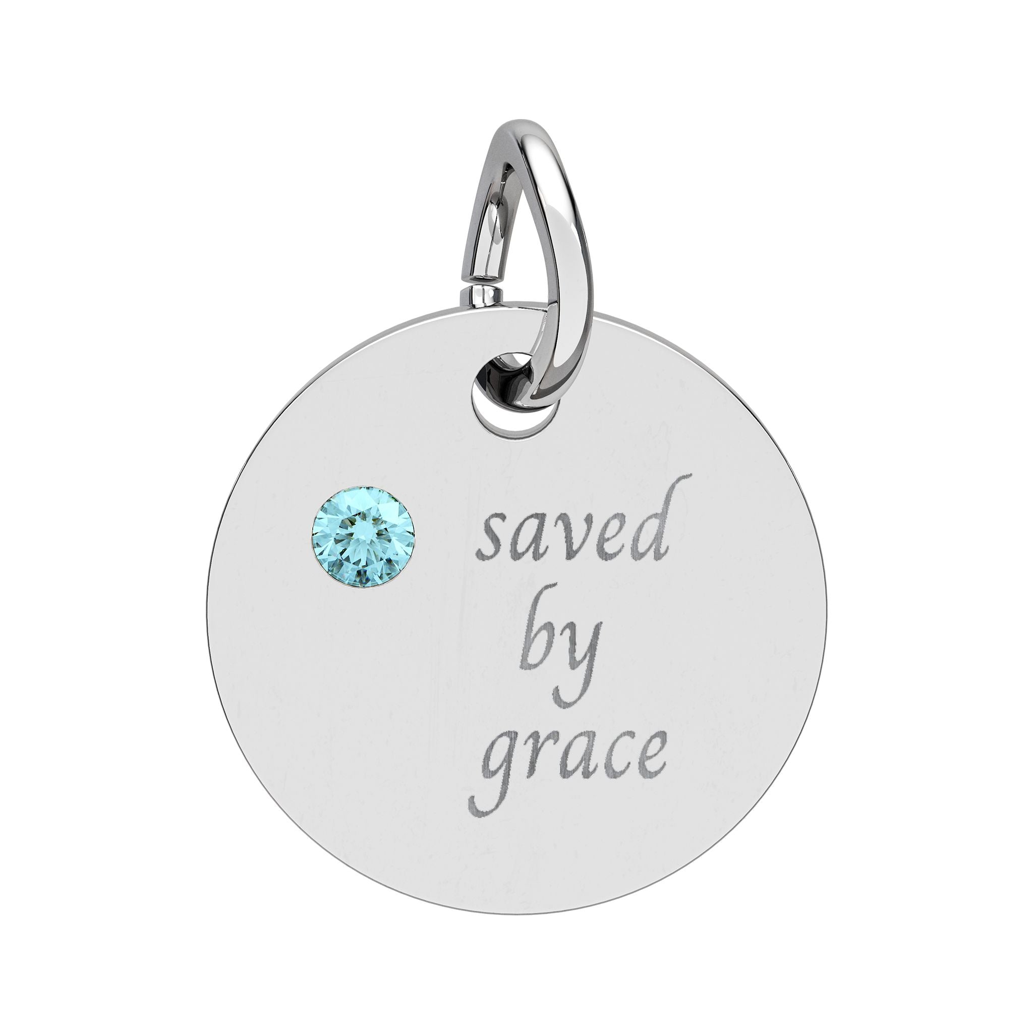 Birthstone — "saved by grace" Pendant