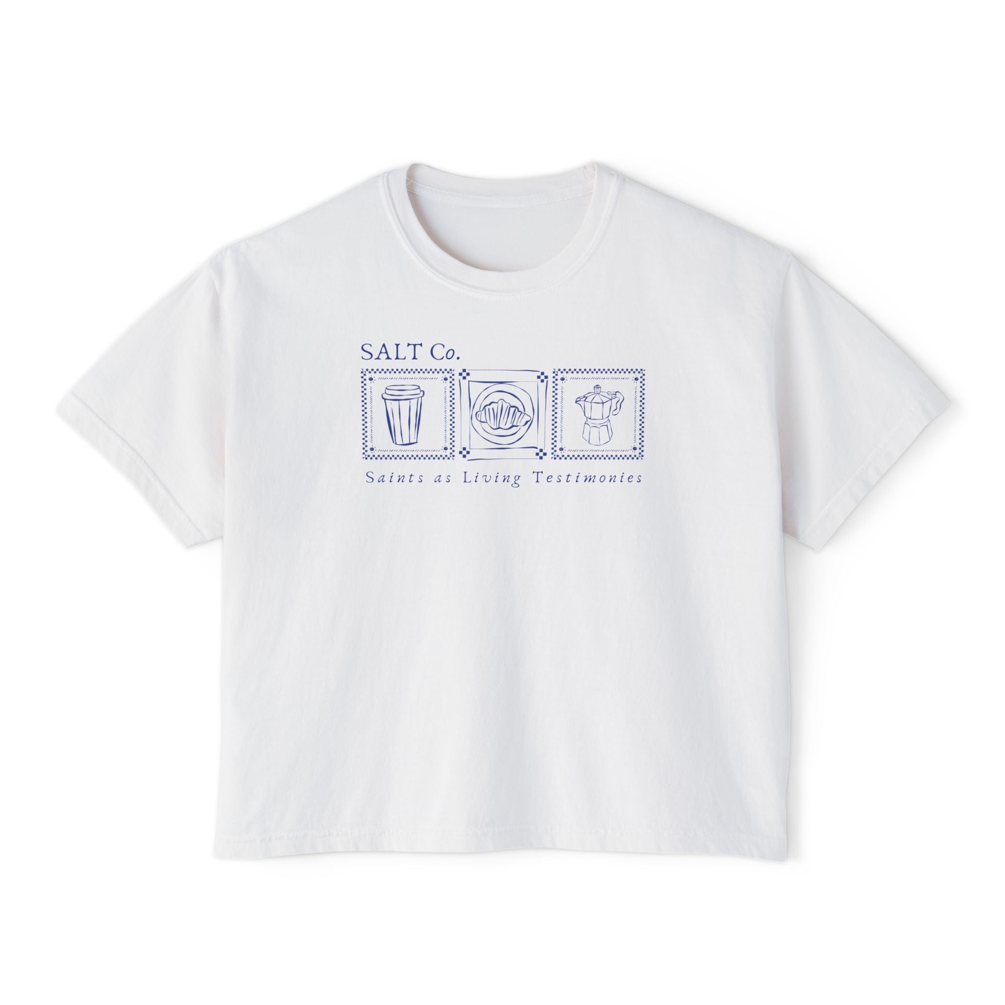Coastal Coffee Boxy Tee — Women's Boxy Crop T-Shirt