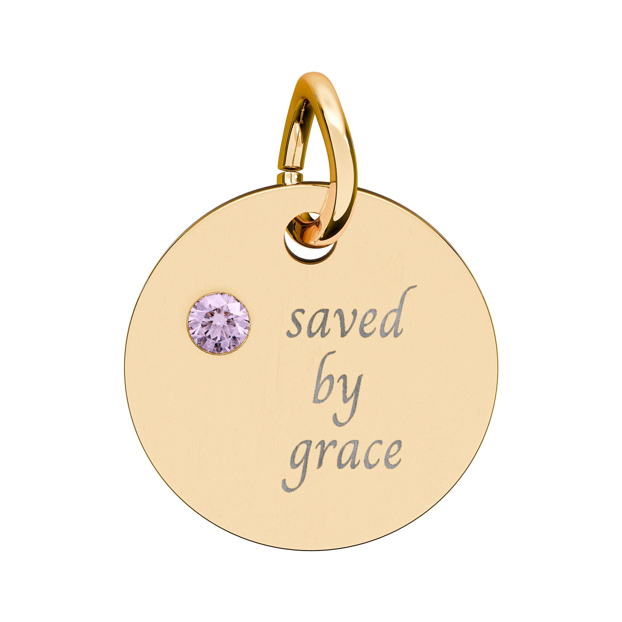 Birthstone — "saved by grace" Pendant