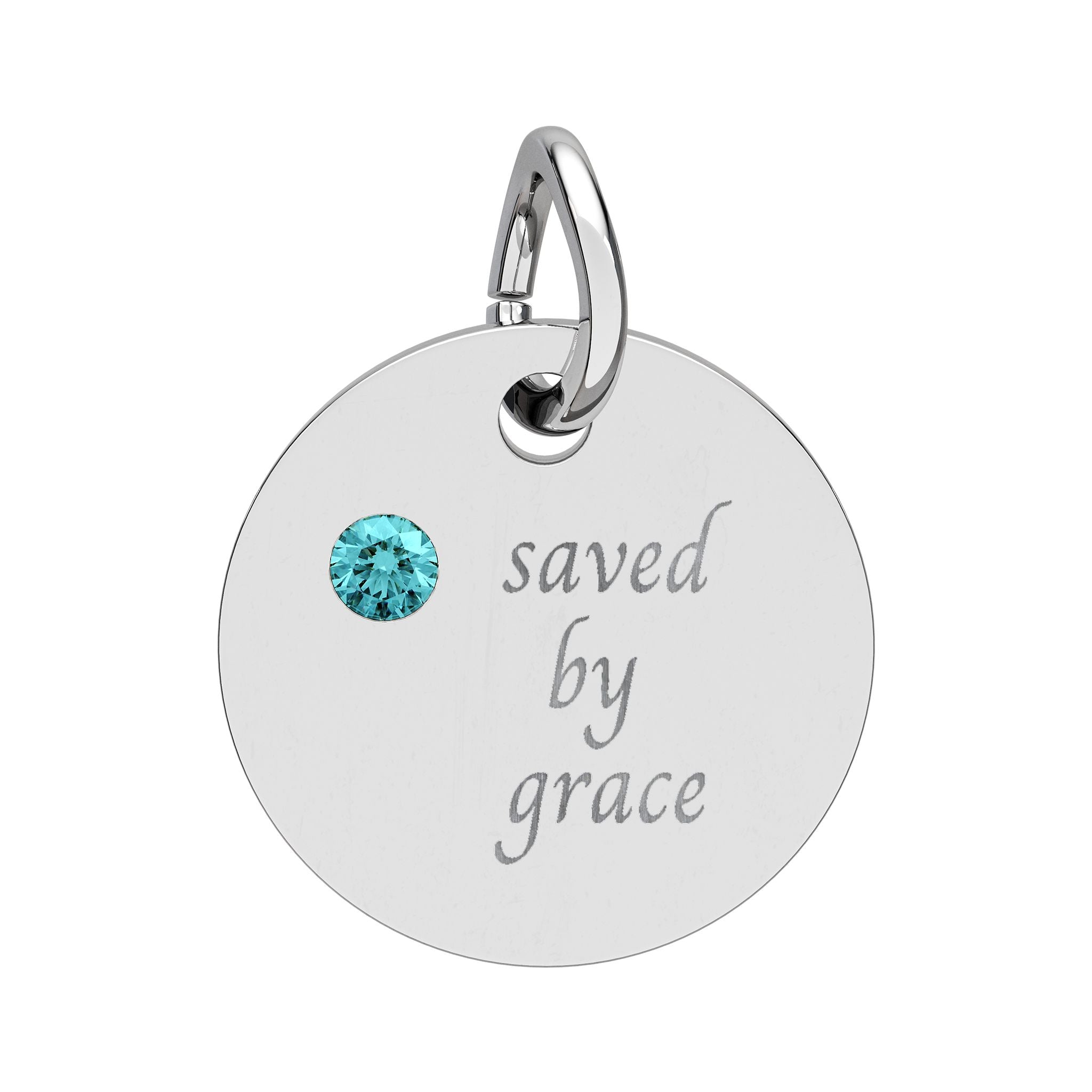 Birthstone — "saved by grace" Pendant