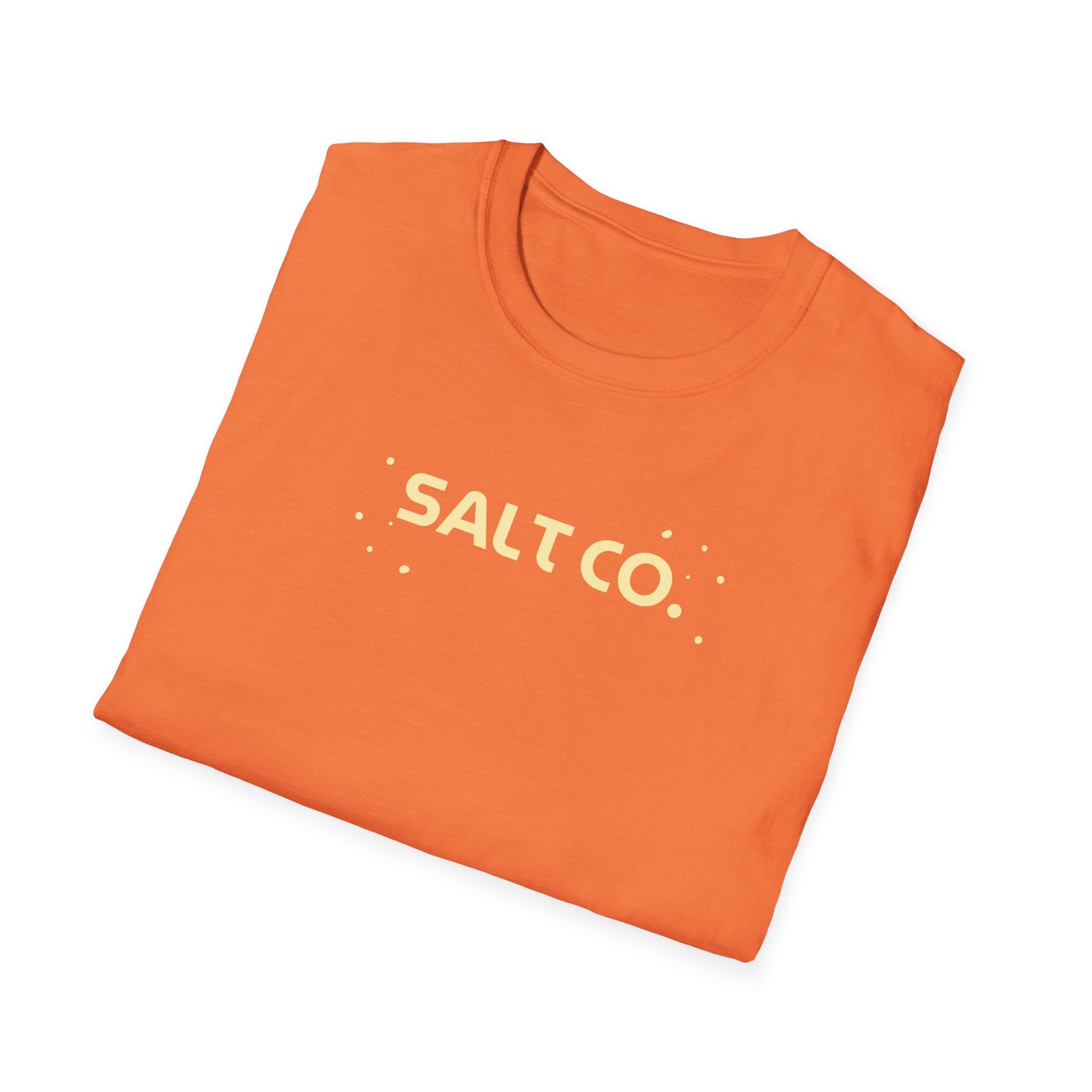 Salty Life Tee — "SALT CO." Minimal Front / Retro Yellow Script Back