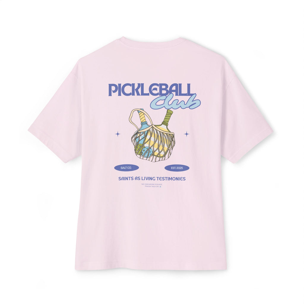 Pickleball Club Oversized Tee — Retro Paddle & Ball Graphic