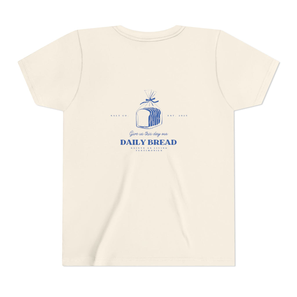 Youth Tee - "Daily Bread" Blue Toast Graphic Kids T-Shirt