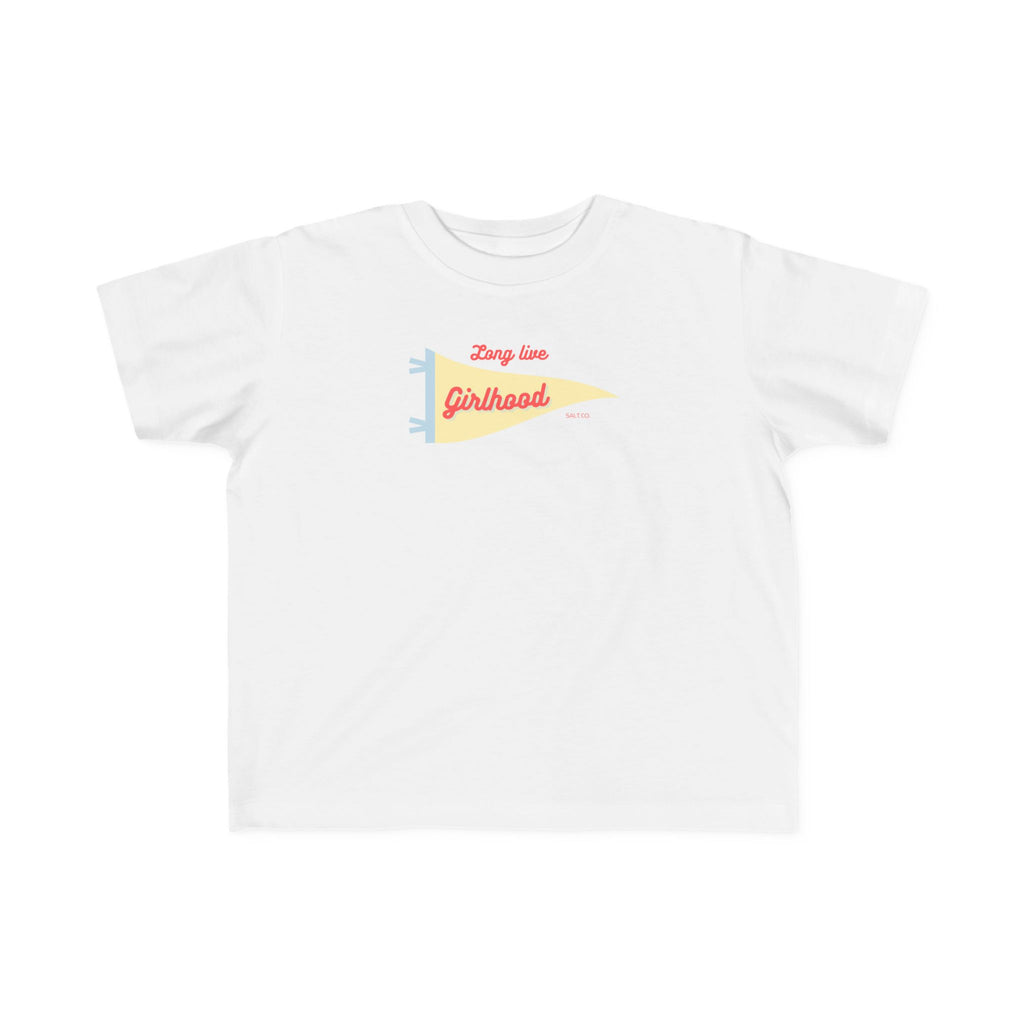 Toddler Tee "Girlhood" Pennant — Cute Retro Kids Shirt