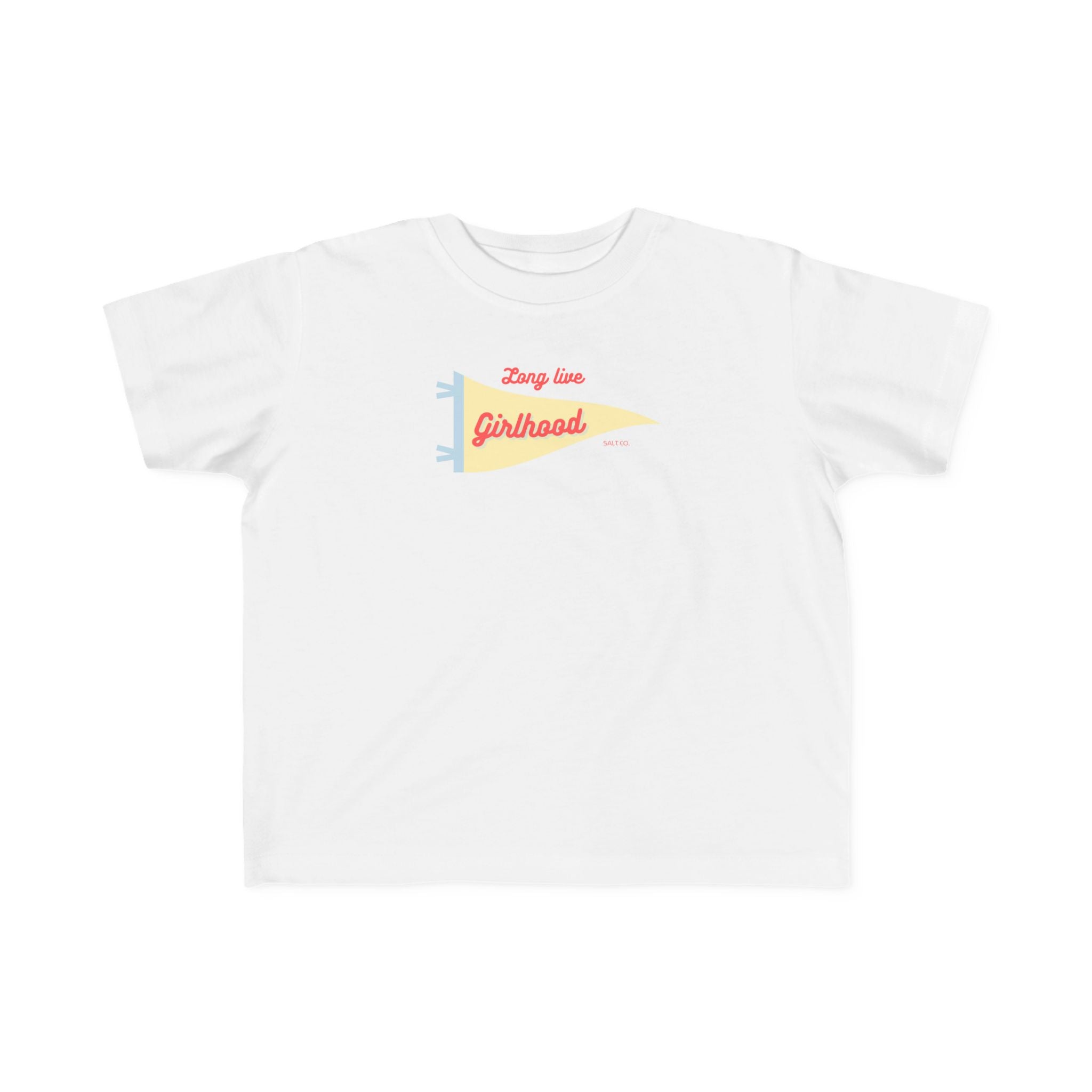 Toddler Tee "Girlhood" Pennant — Cute Retro Kids Shirt