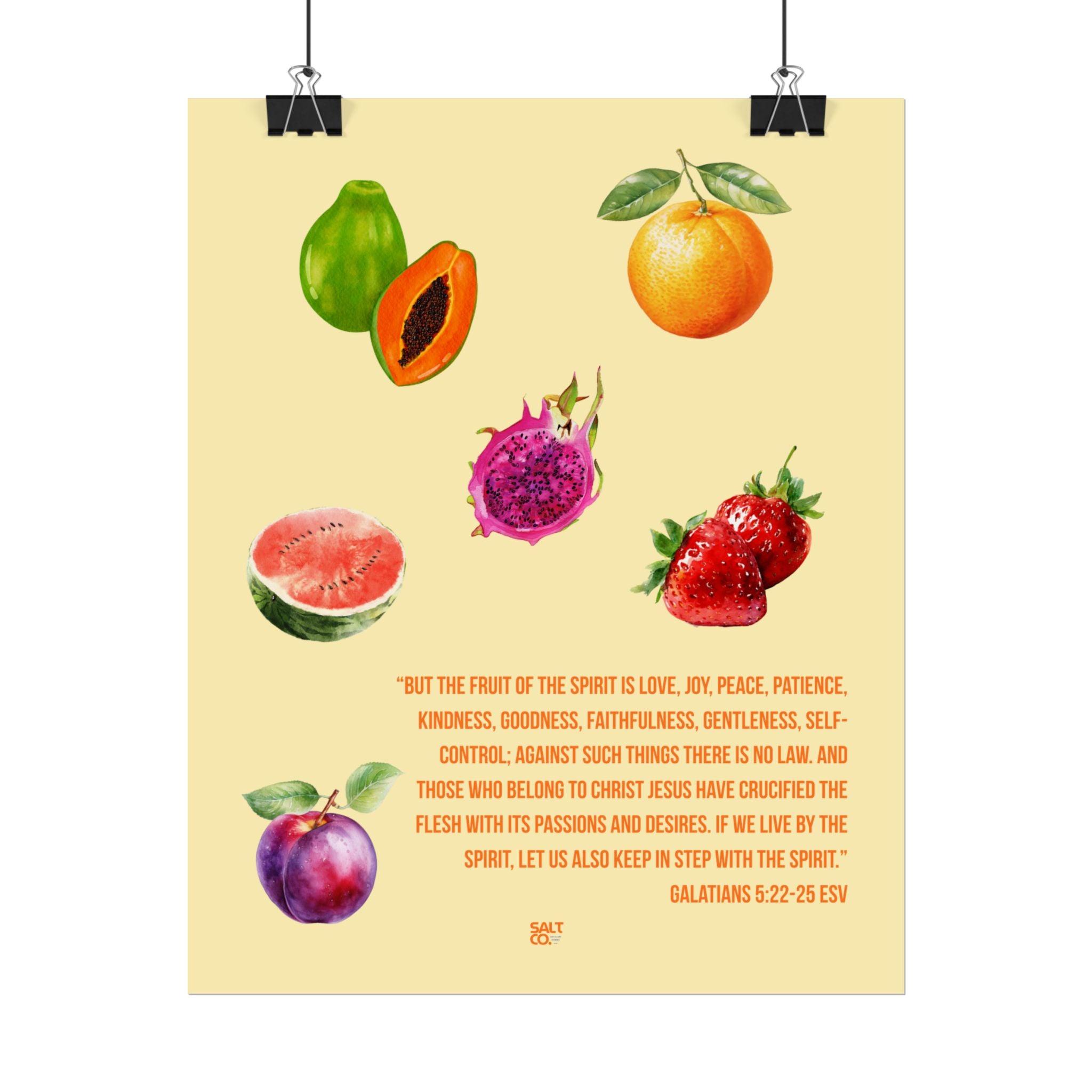 Fruit of the Spirit Poster — Galatians 5:22-23 Inspirational Wall Art