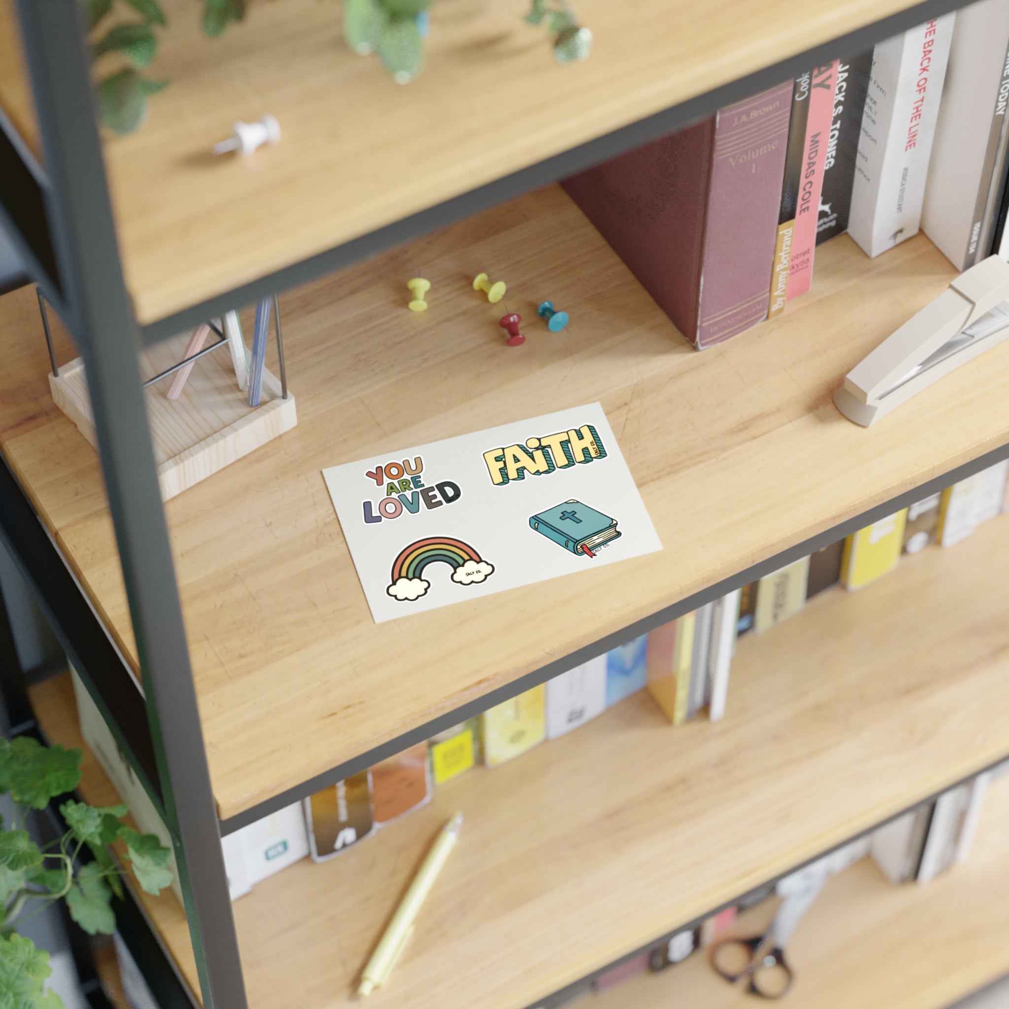 Kids Sticker Pack— You Are Loved, Rainbow & Bible Stickers
