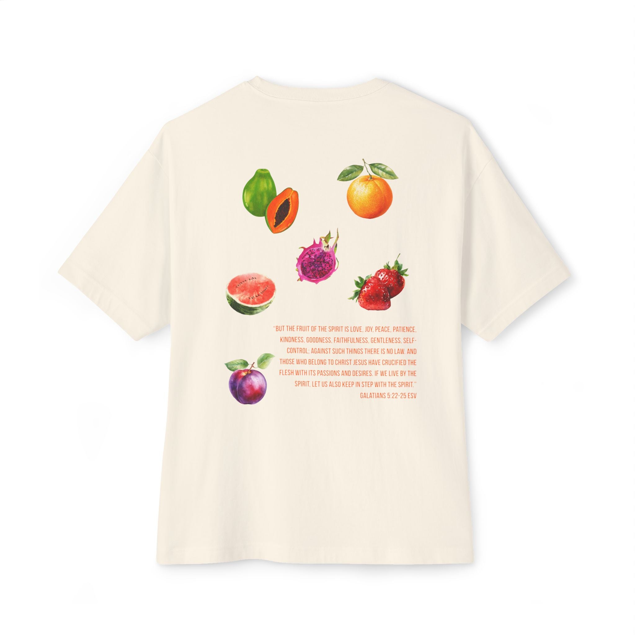Boxy Tee — Tropical Fruit Print 'Salt Co.' Graphic T-Shirt