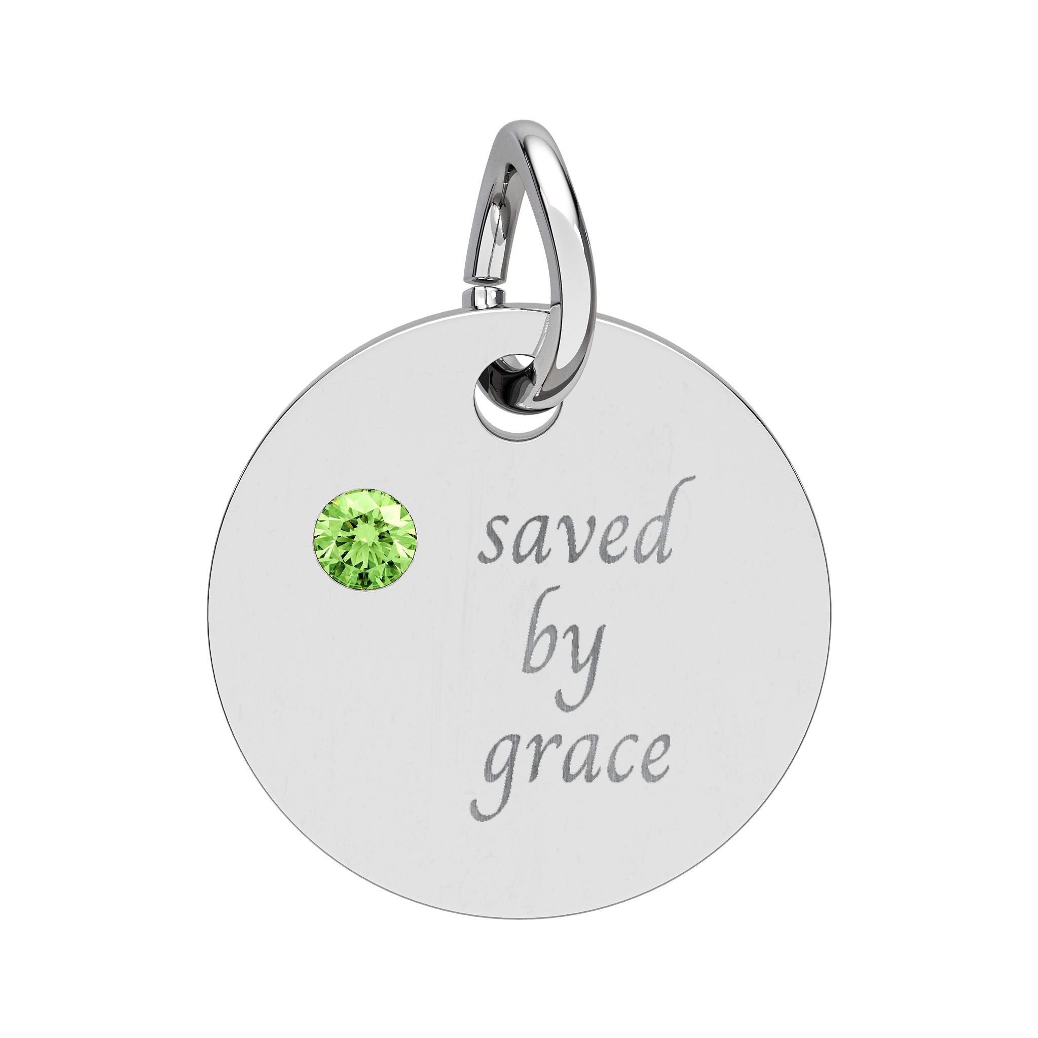 Birthstone — "saved by grace" Pendant