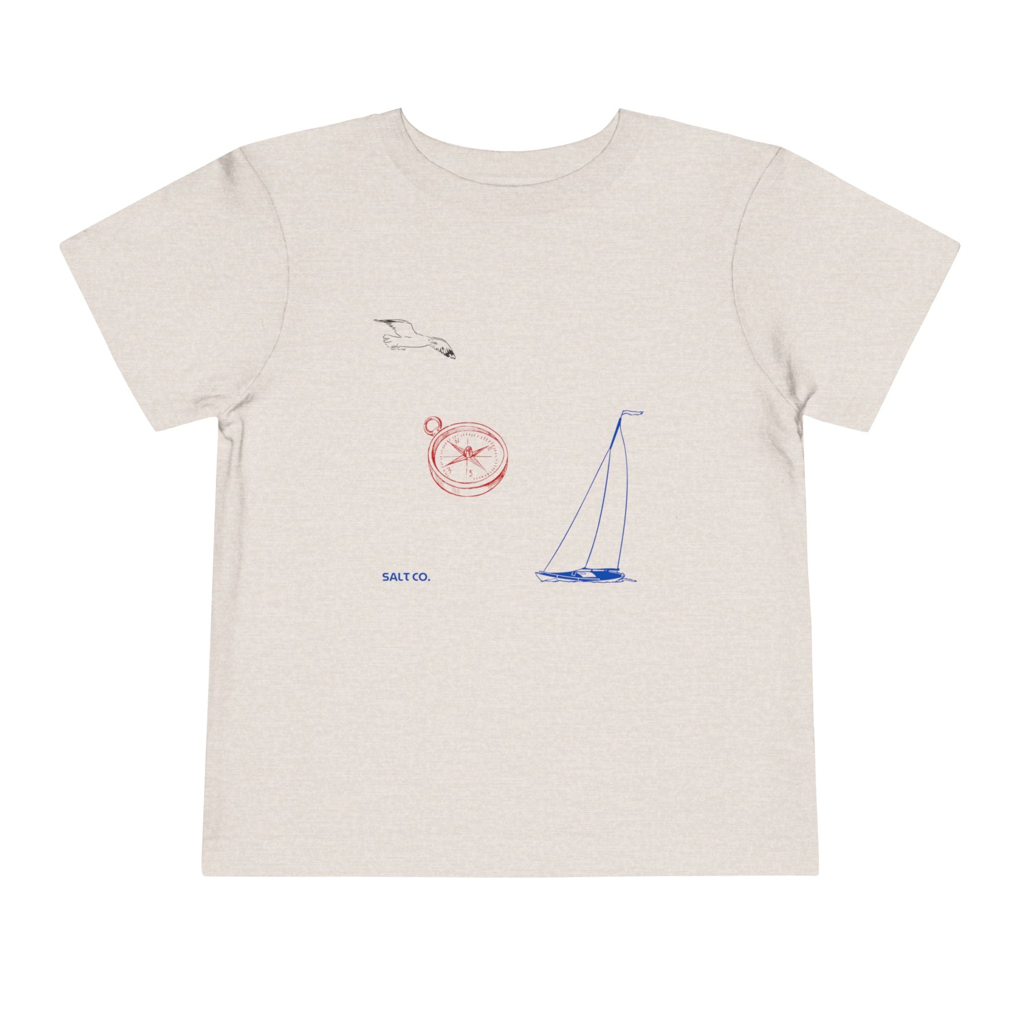 Toddler Tee — Nautical Sailboat & Compass Graphic (“Sail To.”)