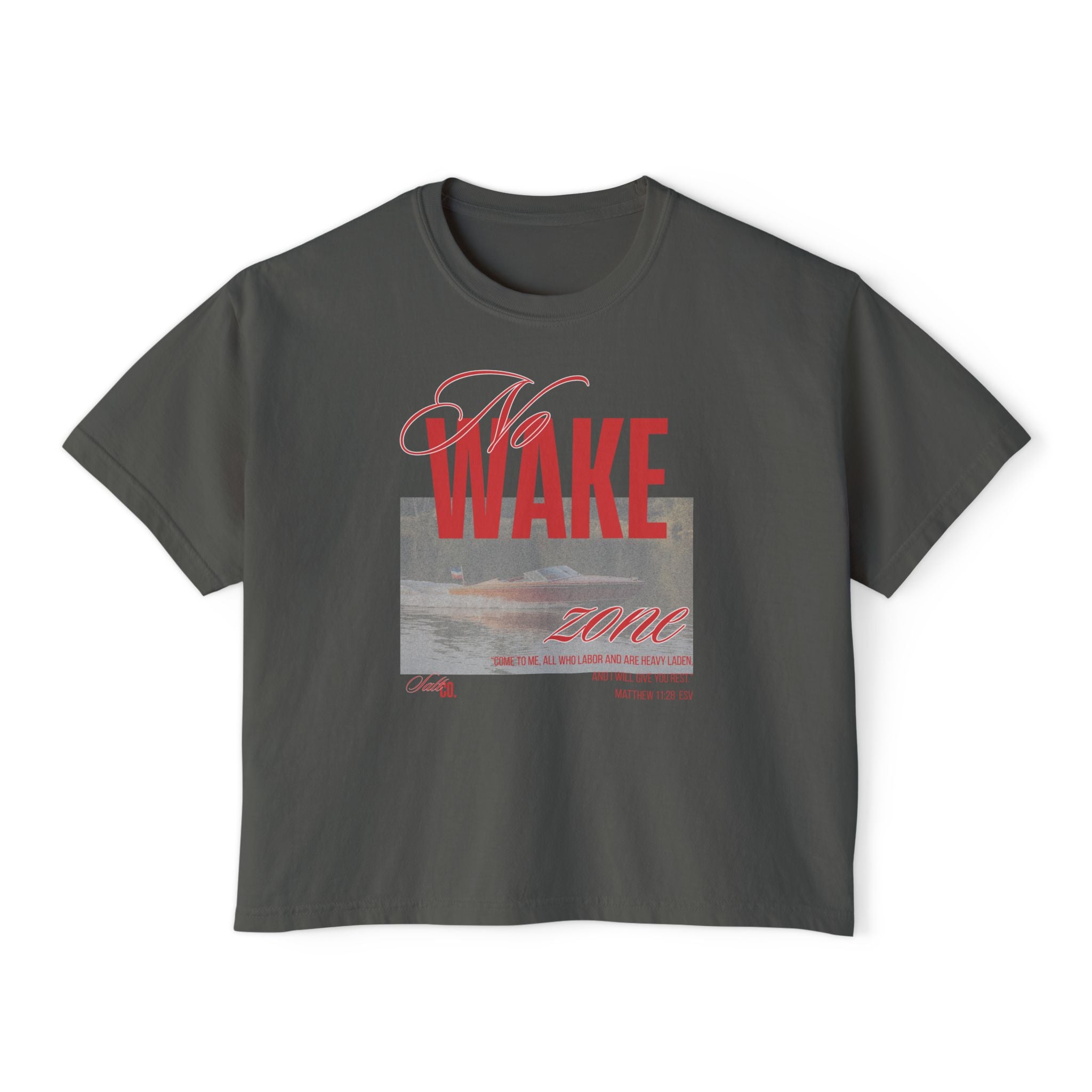 Wake Zone Women's Boxy Tee — Vintage Surf Graphic T-Shirt