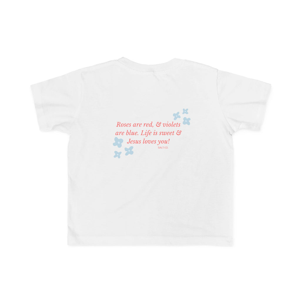 Toddler girl Tee — "Roses are red" Cute Floral Graphic