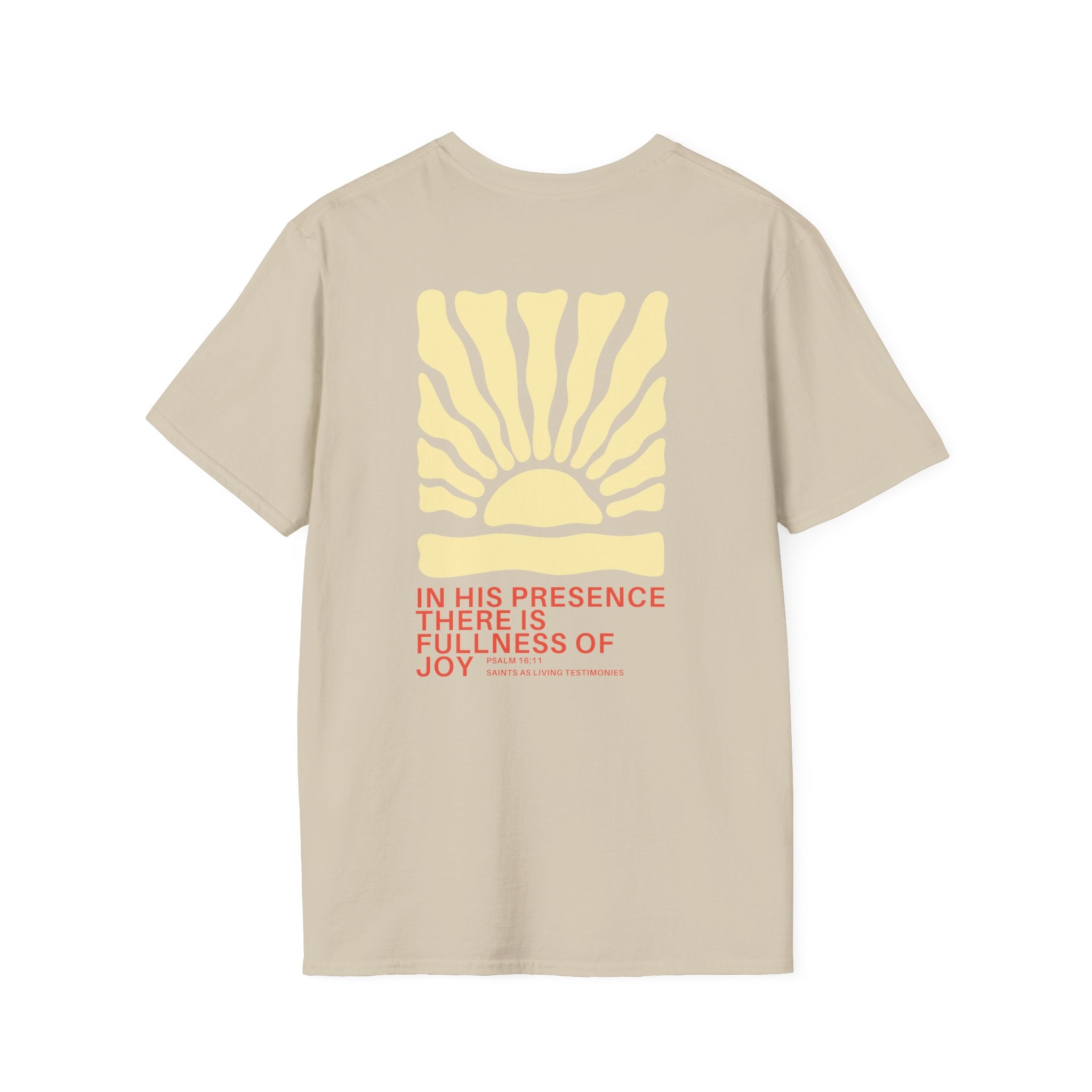 Christian Sunburst T-Shirt — “In His Presence There Is Fullness of Joy” Graphic Tee