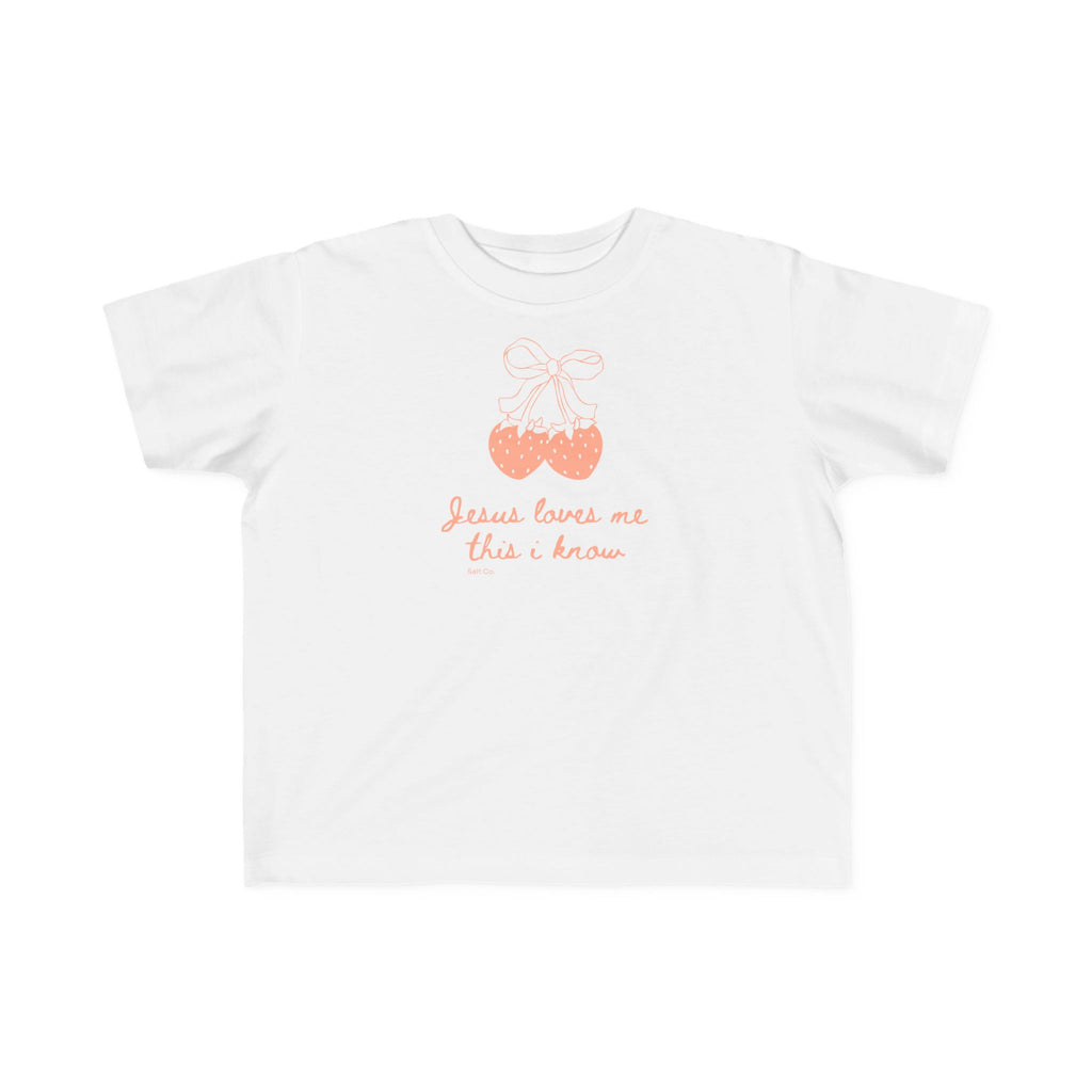 Toddler Girl Tee — "Jesus Loves Me This I Know"