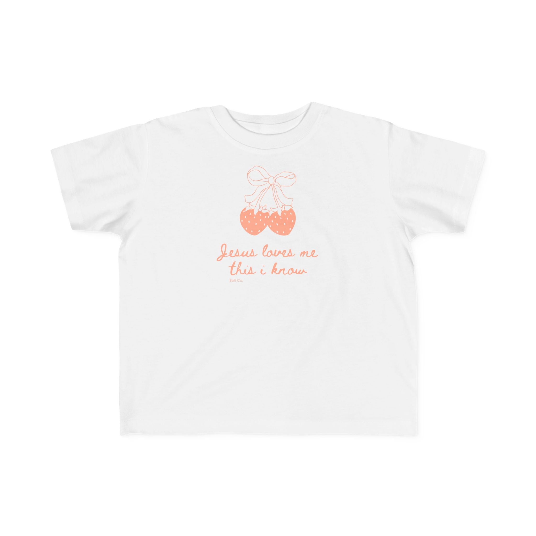 Toddler Girl Tee — "Jesus Loves Me This I Know"