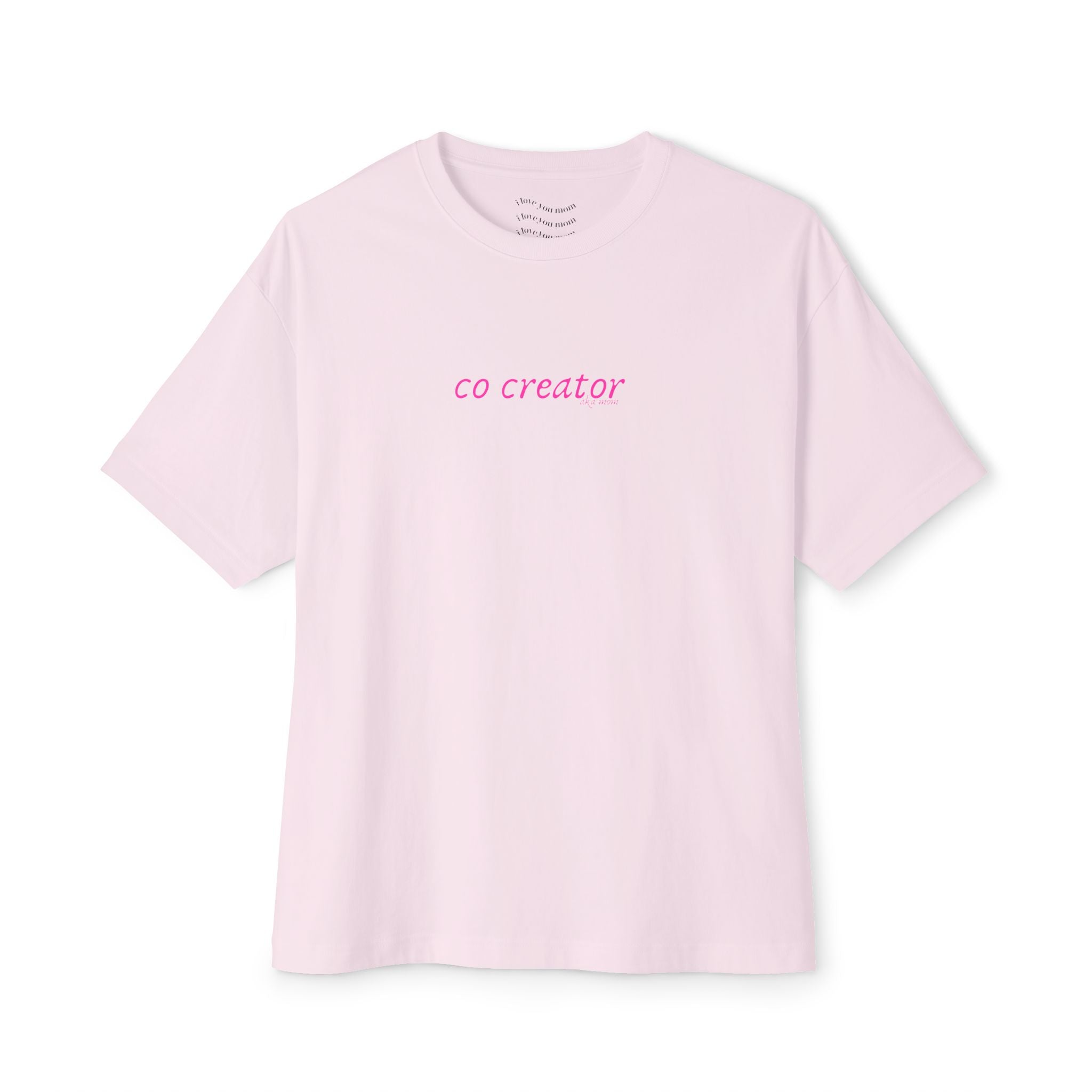'Co Creator' Boxy Tee with secret message on inner label