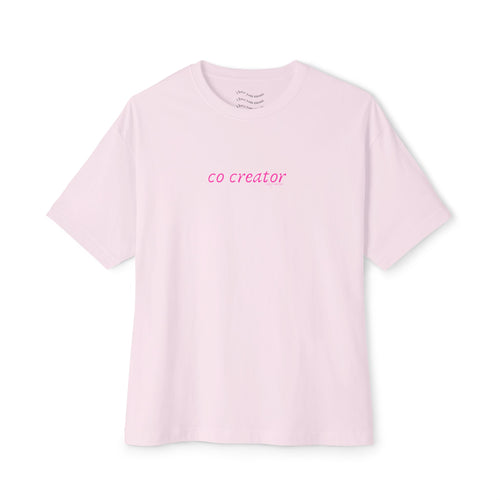 'Co Creator' Boxy Tee with secret message on inner label