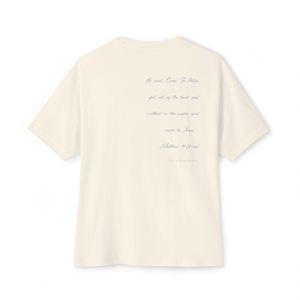 Minimalist Boxy Tee — "Let's go for a walk on the water."