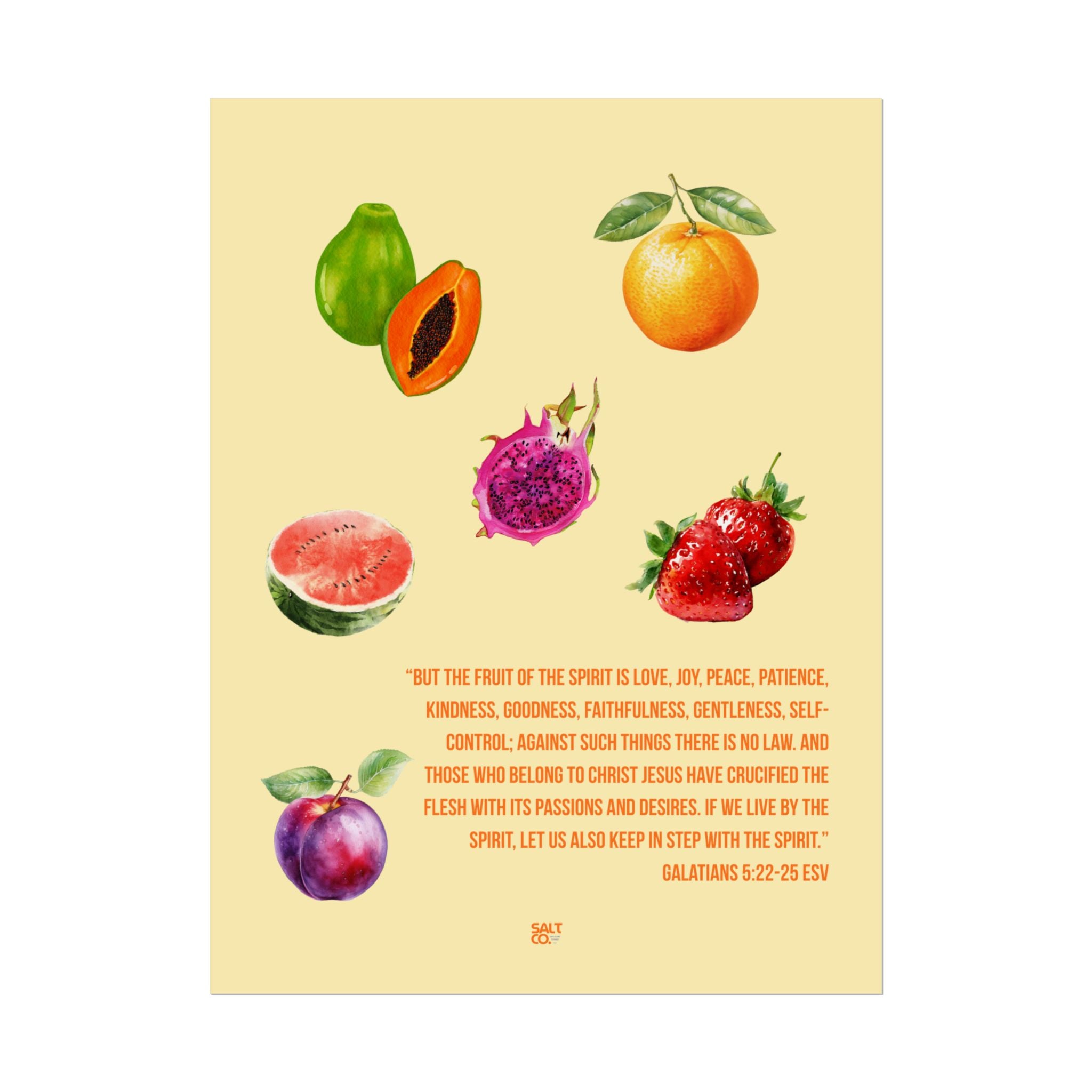 Fruit of the Spirit Poster — Galatians 5:22-23 Inspirational Wall Art