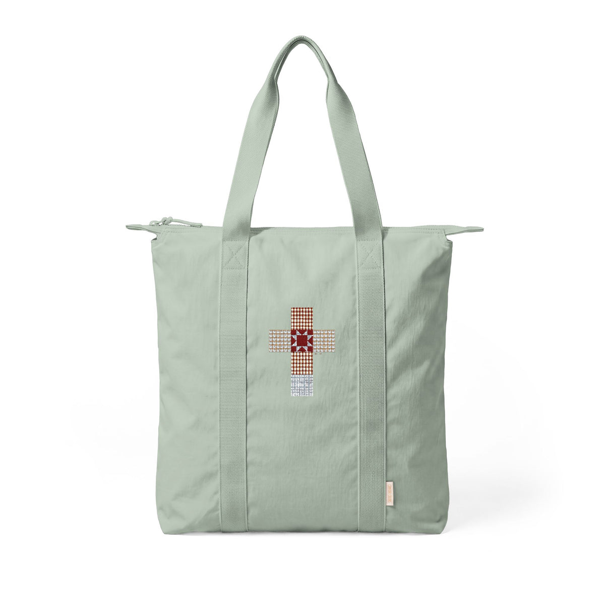 Patchwork Cross Embroidered Tote Bag
