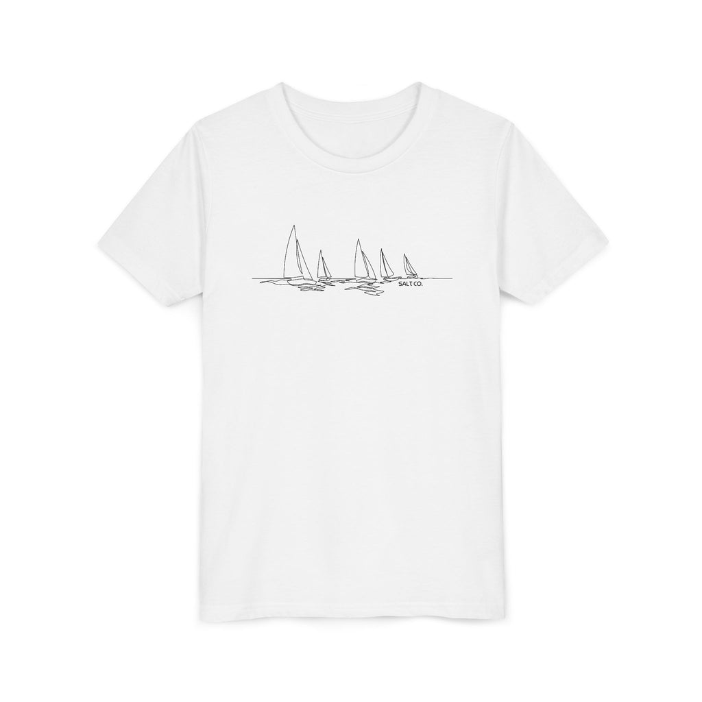 Youth Tee with Subtle Sailboat Design — Minimalist Inspirational Kids T-Shirt