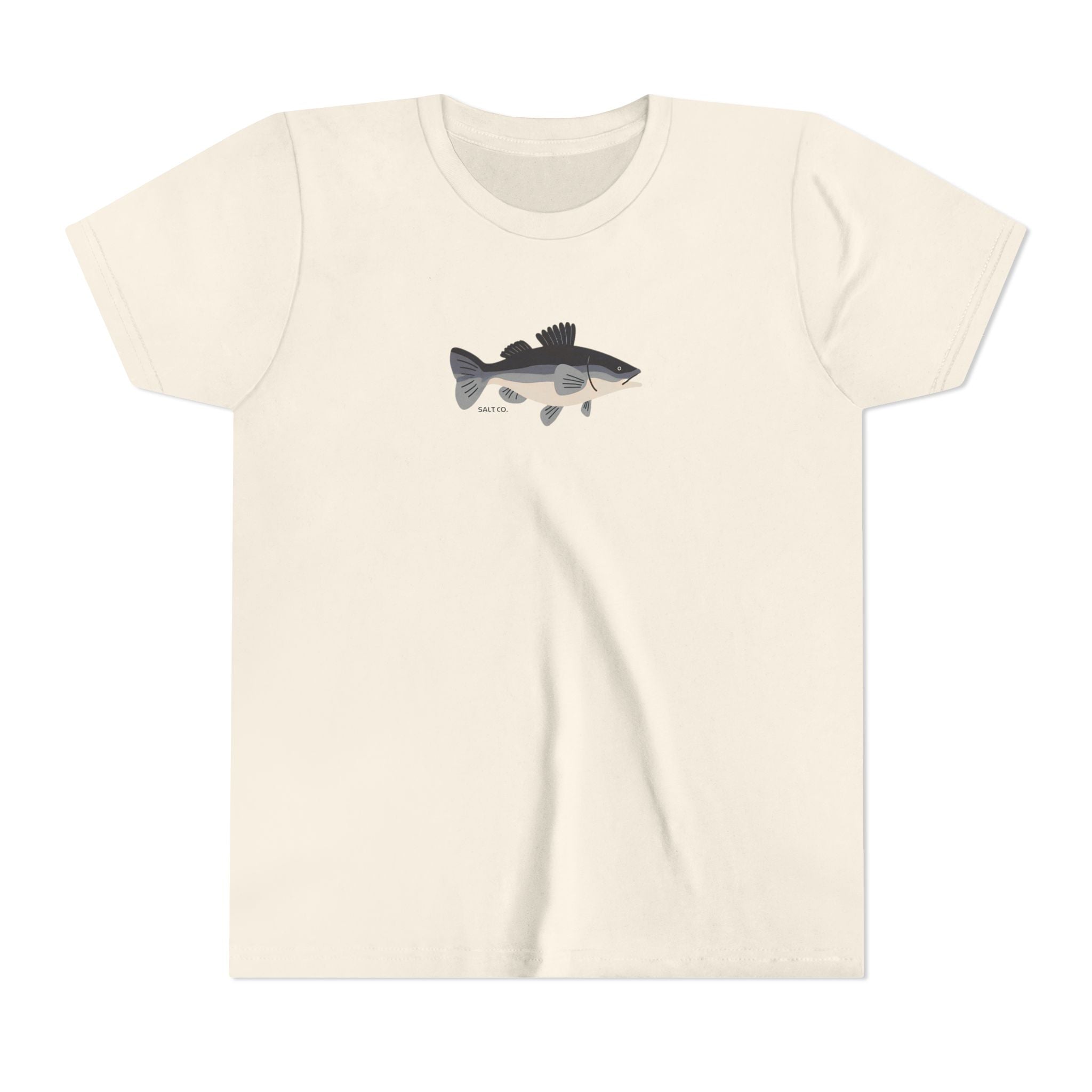 Youth T‑Shirt — Bass Fish Graphic with Matthew 4:19 Bible Verse Back