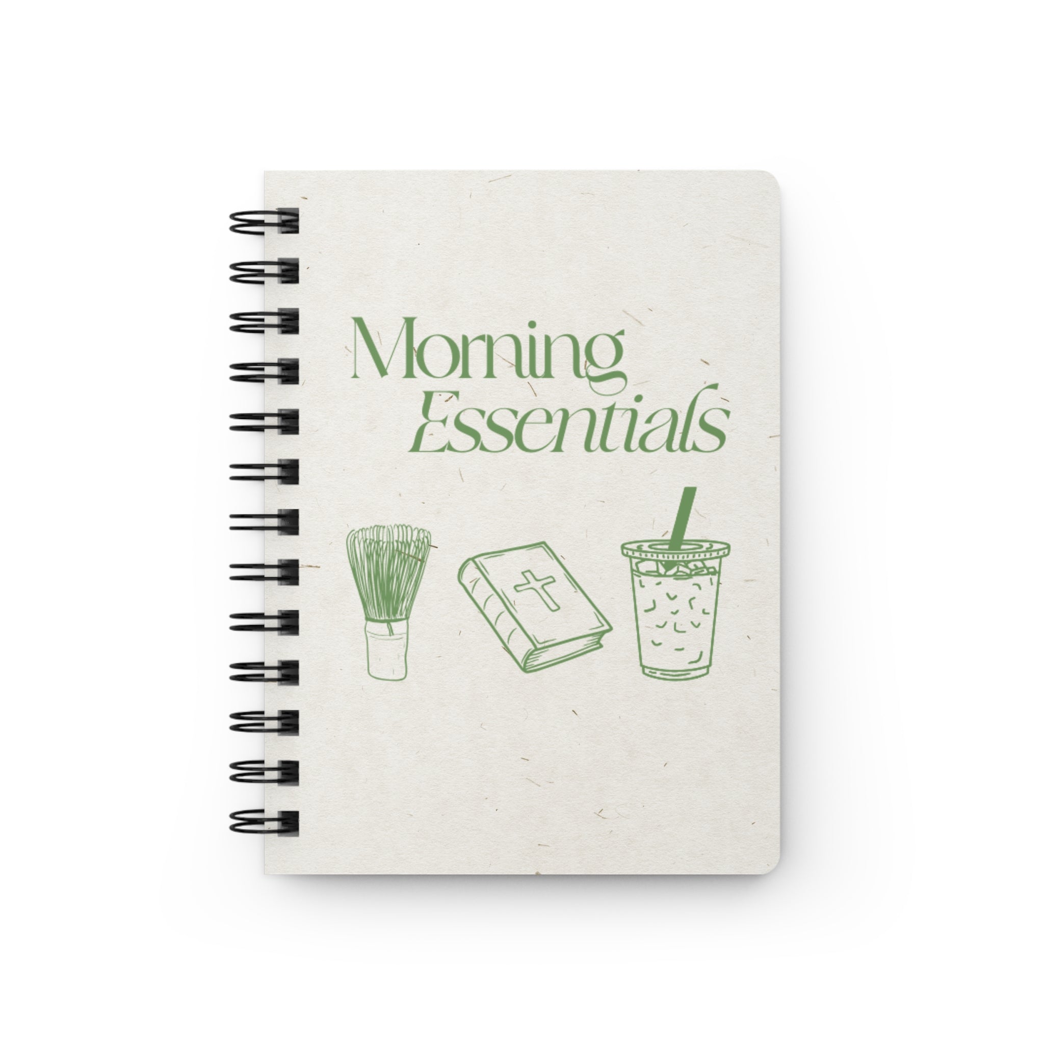 Morning Essentials Spiral Journal — Matcha, Devotions & Daily Rituals Notebook