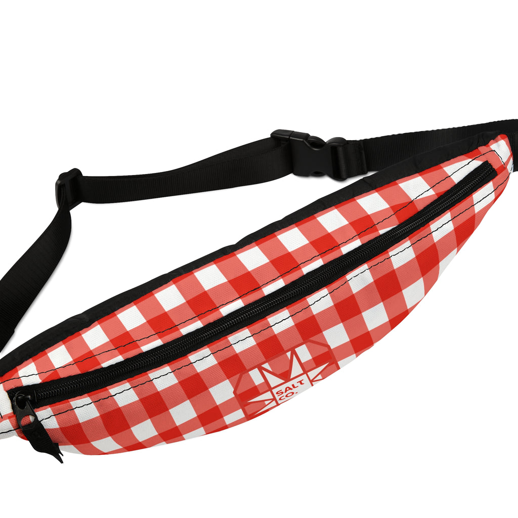 Red Gingham Fanny Pack — Picnic-Style Waist Bag