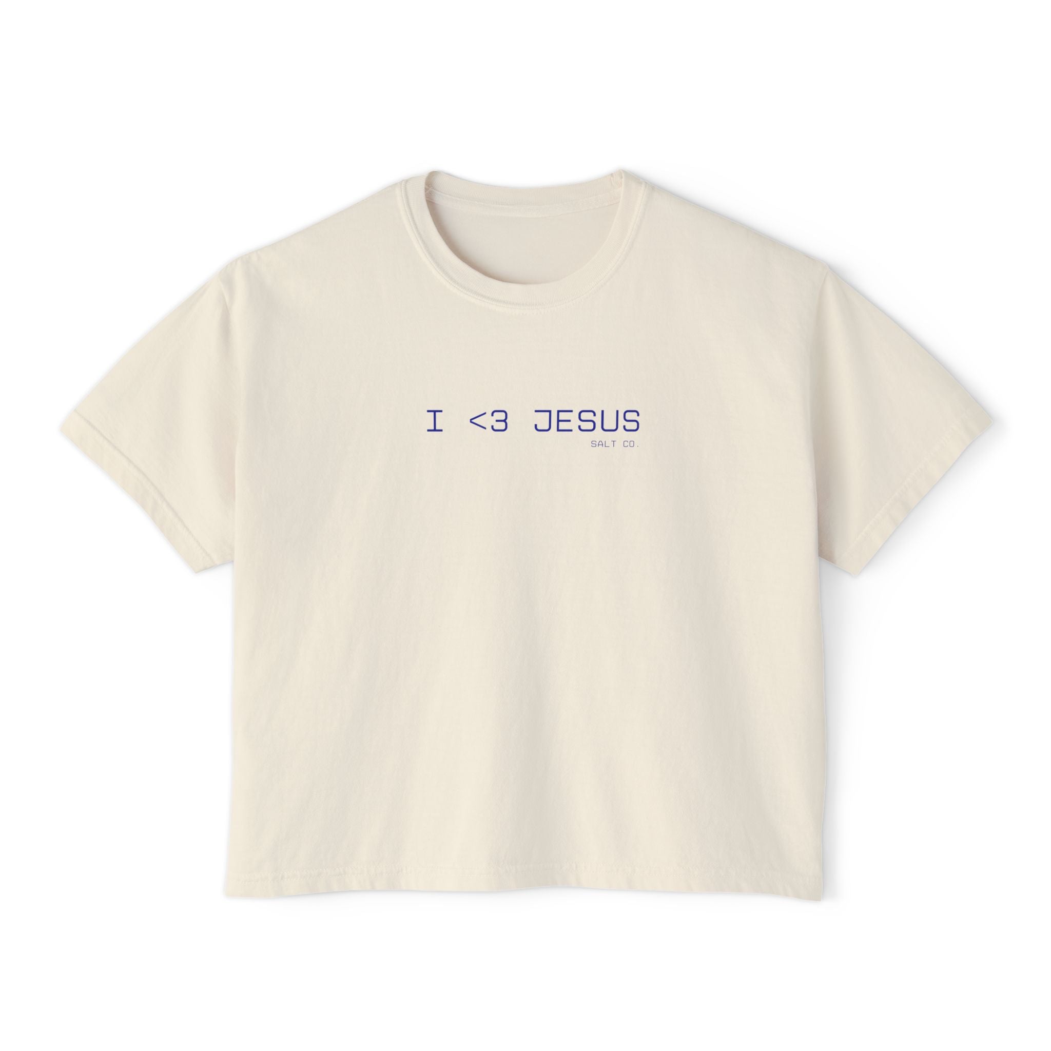I <3 Jesus Women's Boxy Tee — Minimal Christian Faith Graphic Shirt