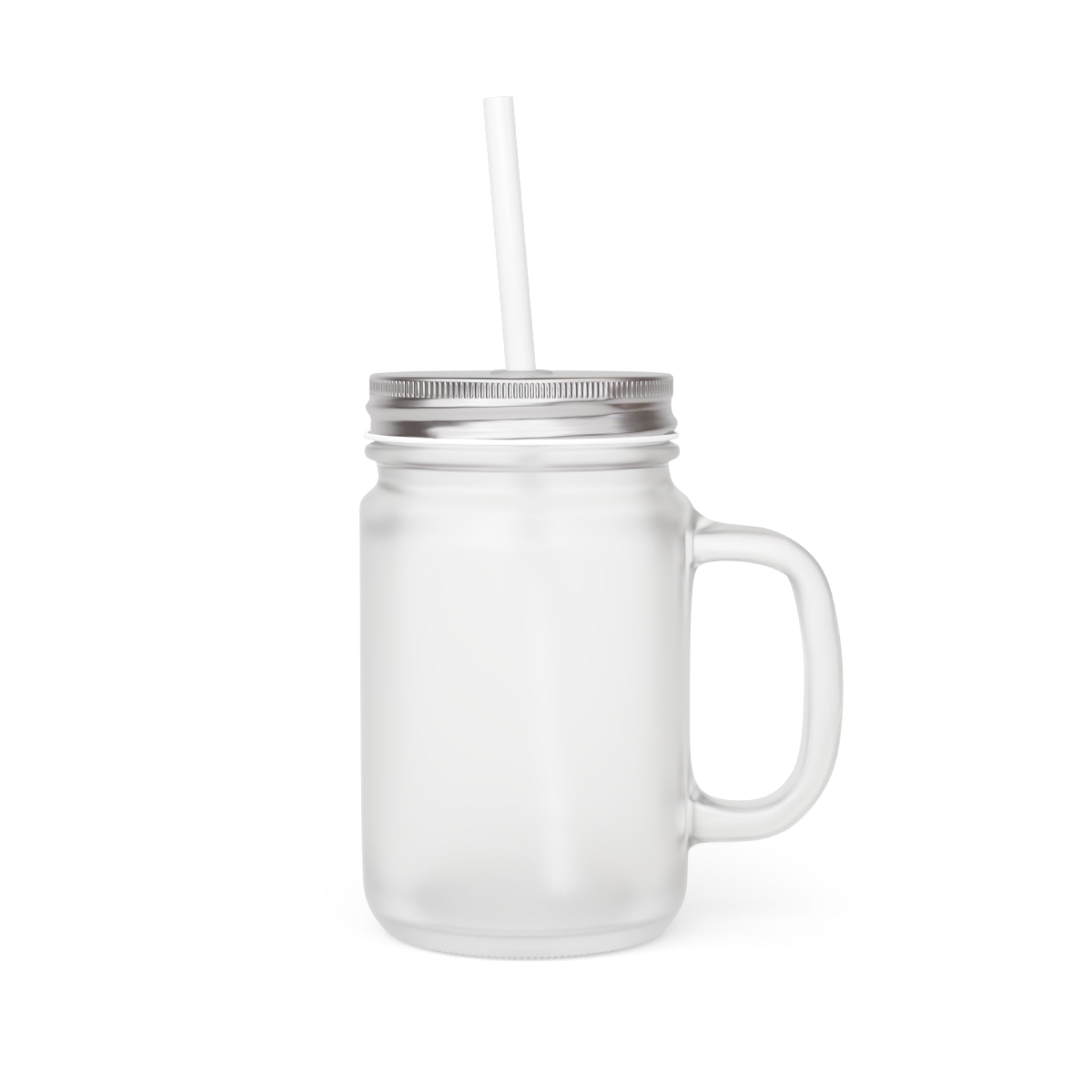 Mason Jar Tumbler with Handle — Frosted Rainbow & Flower Mason Jar Cup with Straw