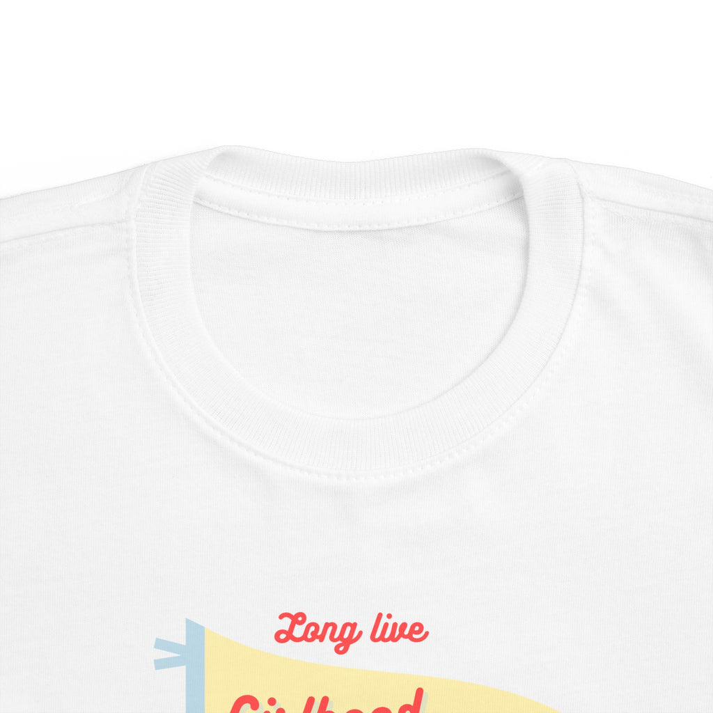 Toddler Tee "Girlhood" Pennant — Cute Retro Kids Shirt